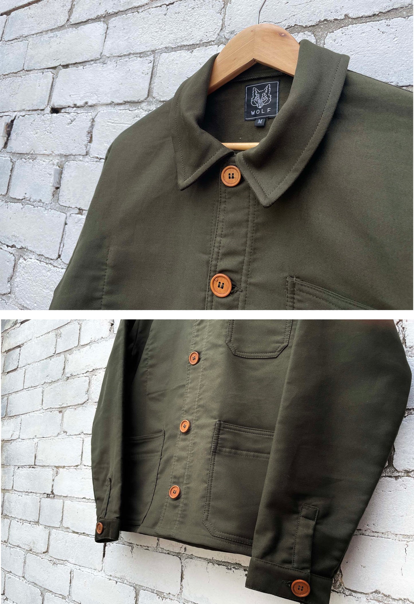 French Chore Jacket Moleskin Racing Green