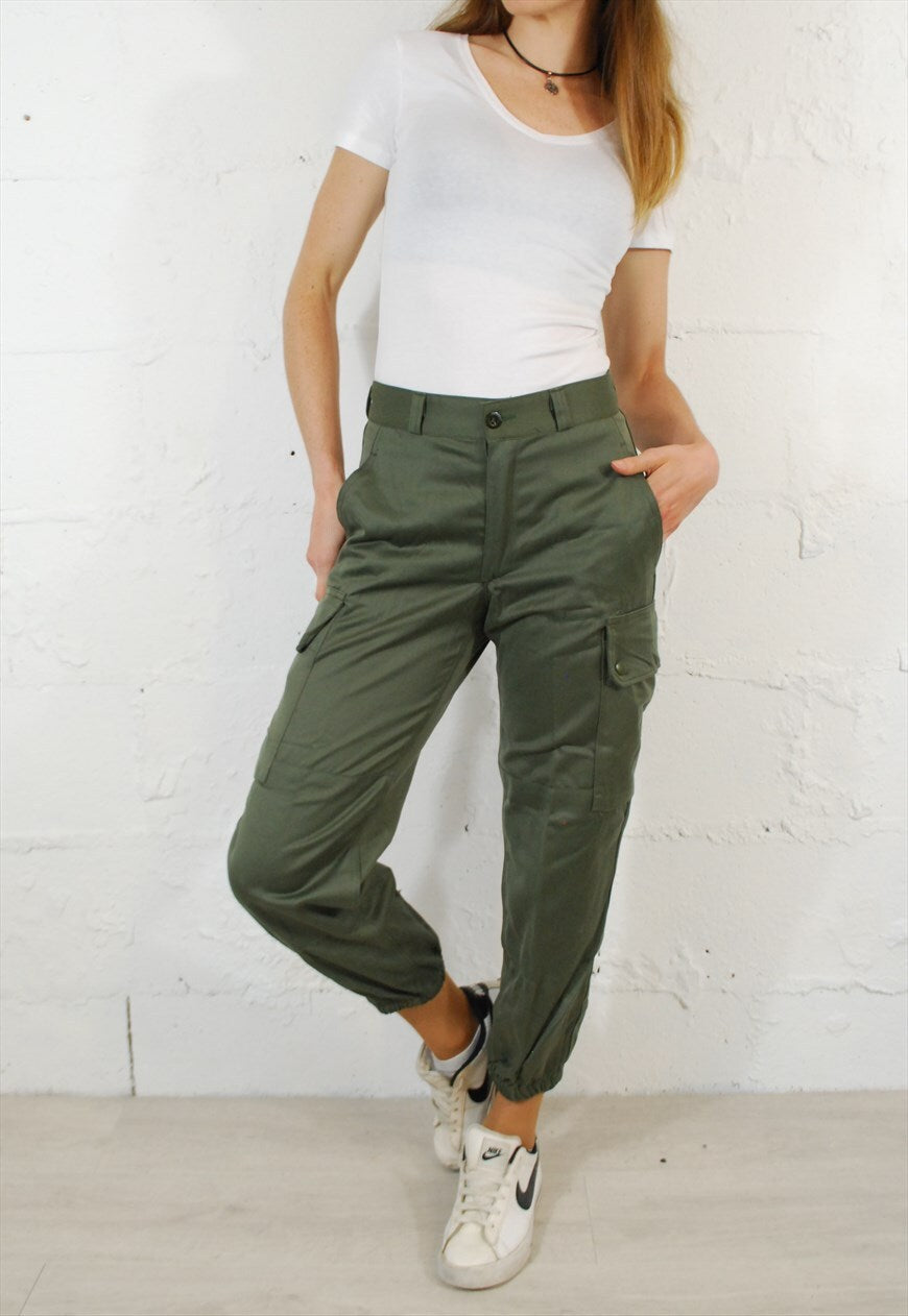 Vintage 80s French High Waisted Trousers - 27"