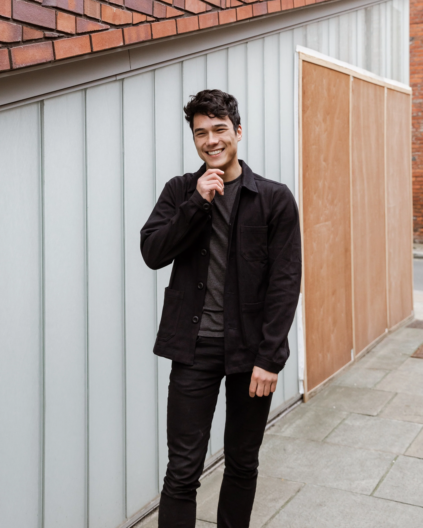 French Chore Jacket Black Twill