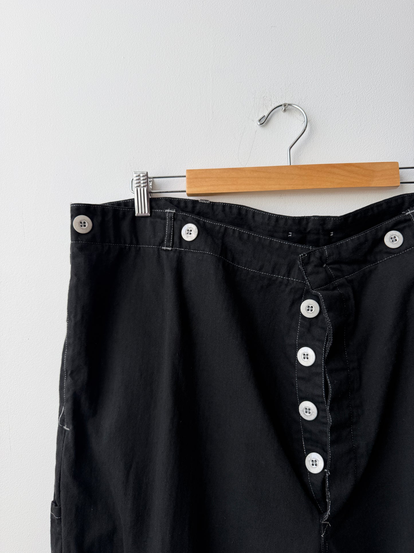 Vintage 80s Black Herringbone Czech Workwear Pants