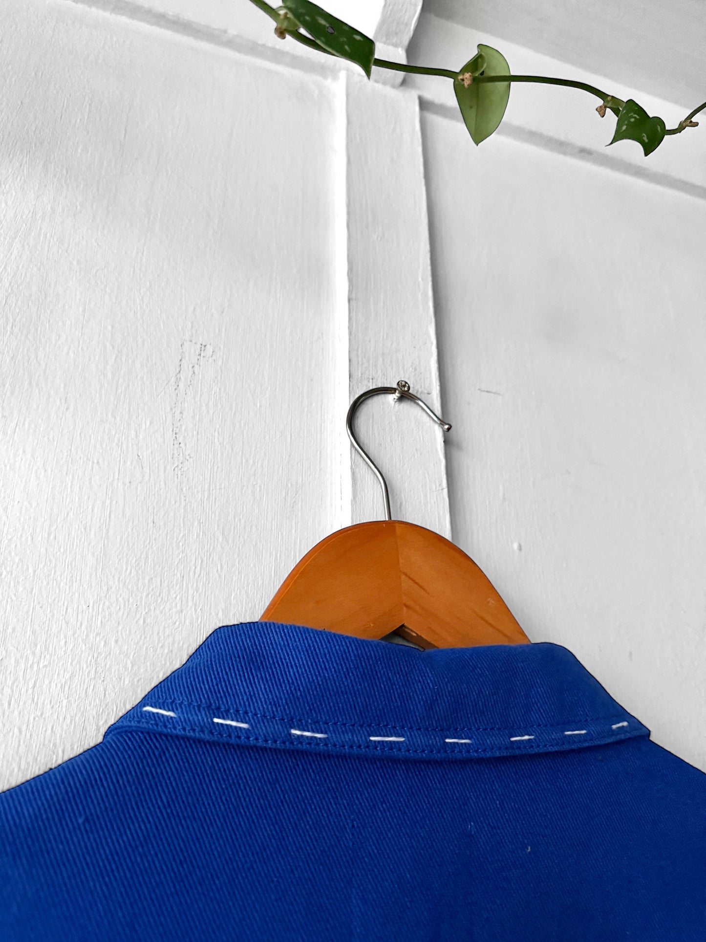 Contrast Stitch Reworked WOLF Chore Jacket Bugatti Blue - XS