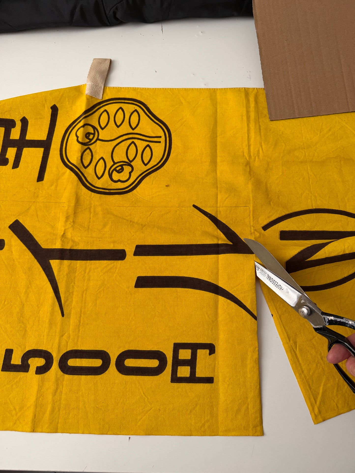 Vintage Black Liner Reworked Japanese Yellow Pockets