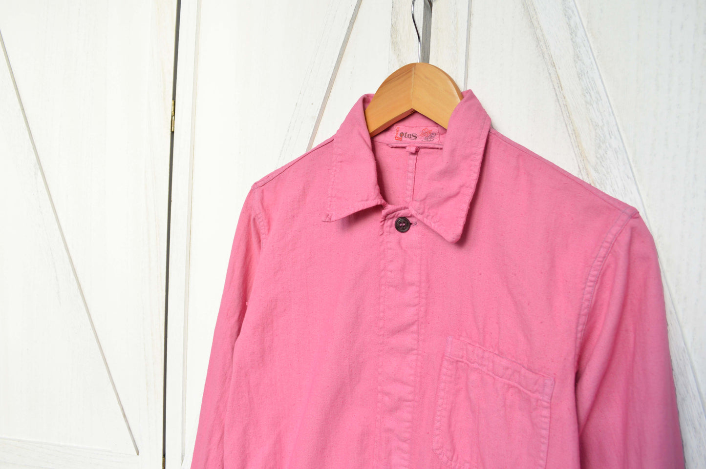 Vintage French Chore Shirt Pink Cotton