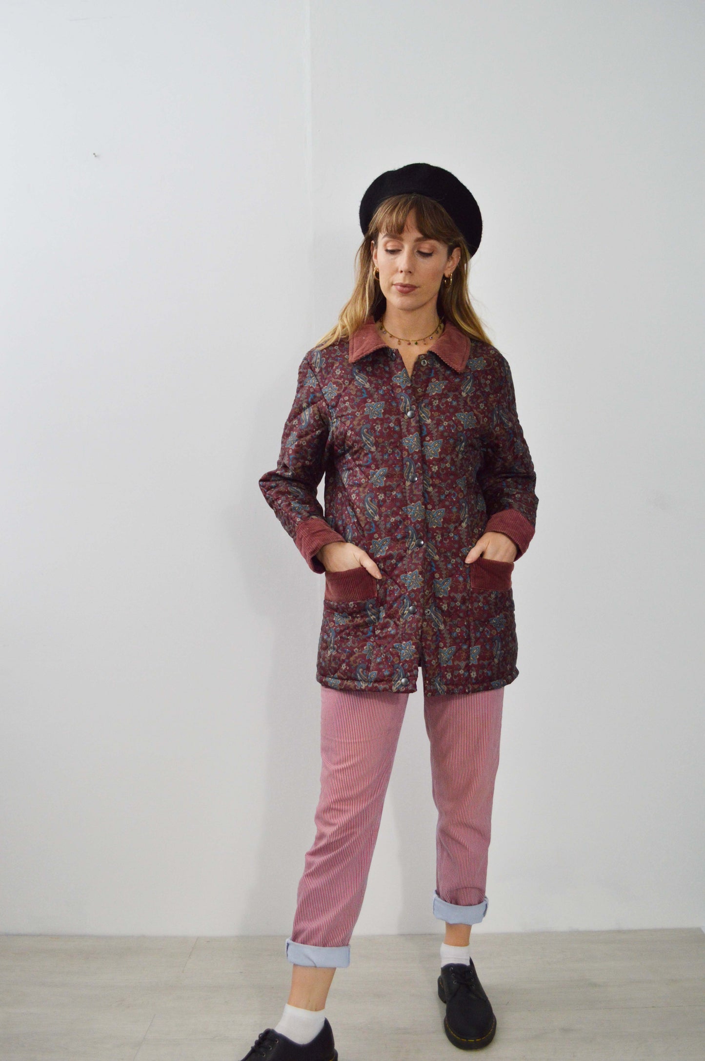 Women's Vintage 1980s Quilted Jacket Paisley - Medium