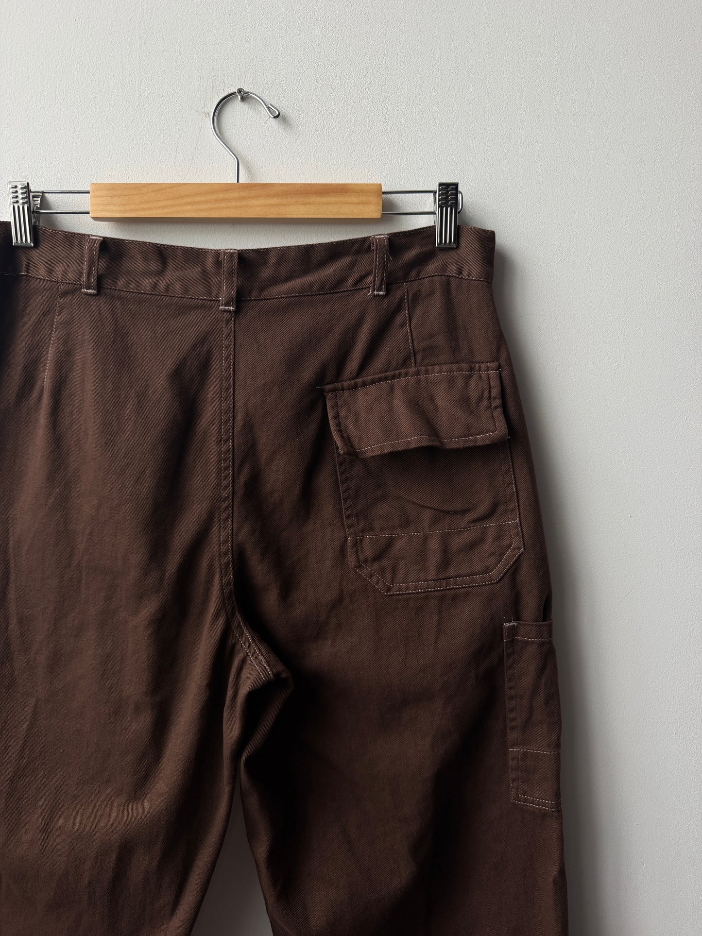 Vintage Brown Workwear Pants Double Button