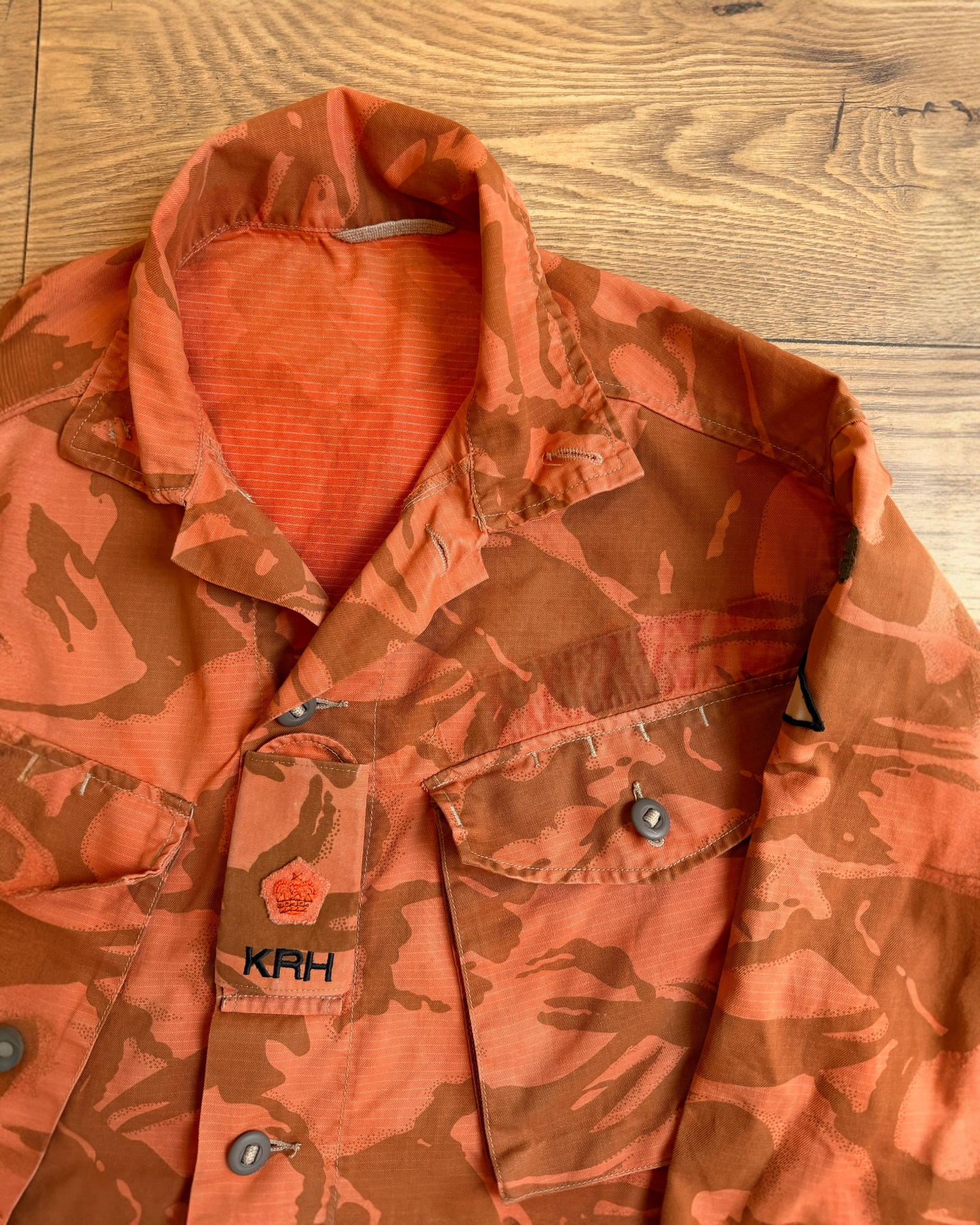Vintage Reworked Orange 2 Piece Camo Suit