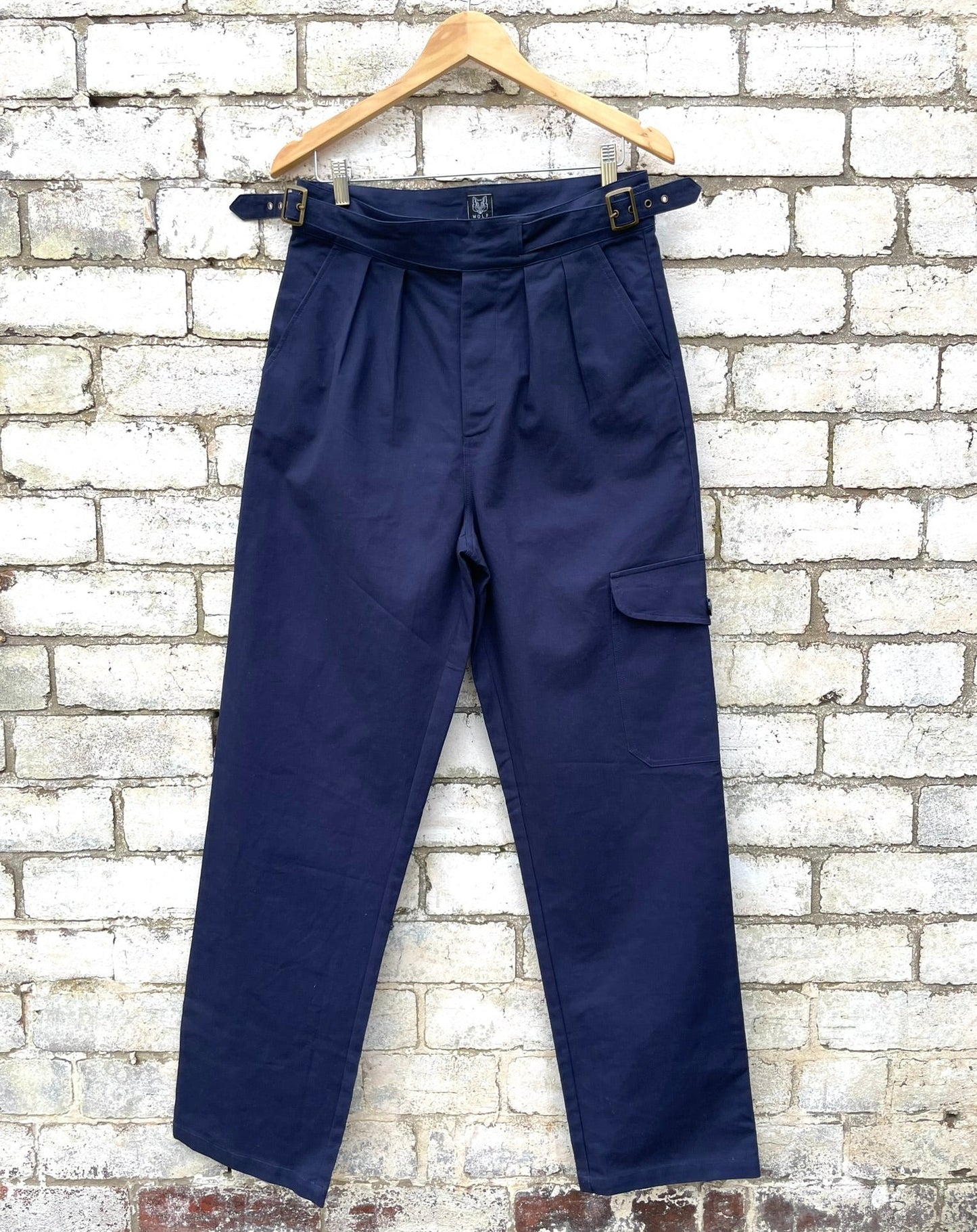 Gurkha-Hose mit hoher Taille in Hellbraun und Beige