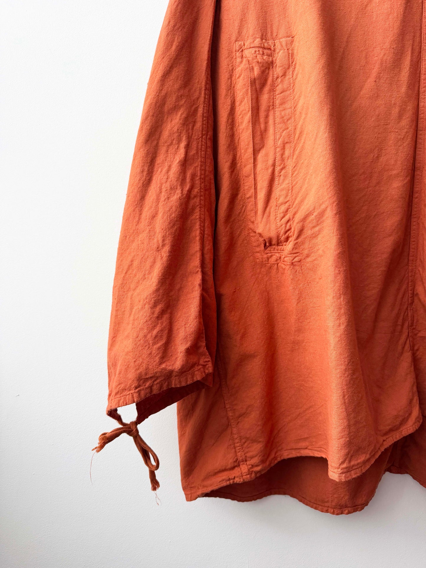 Vintage Orange Overhead Popover Smock Jacket Oversized