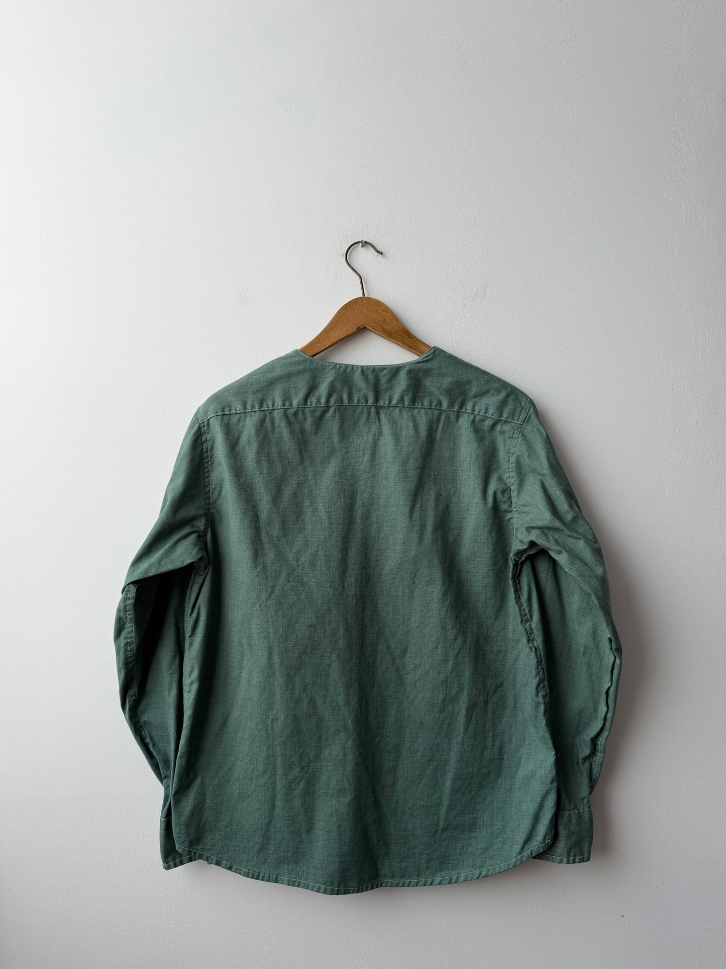 Vintage Romanian Smock Shirt Top Teal Green