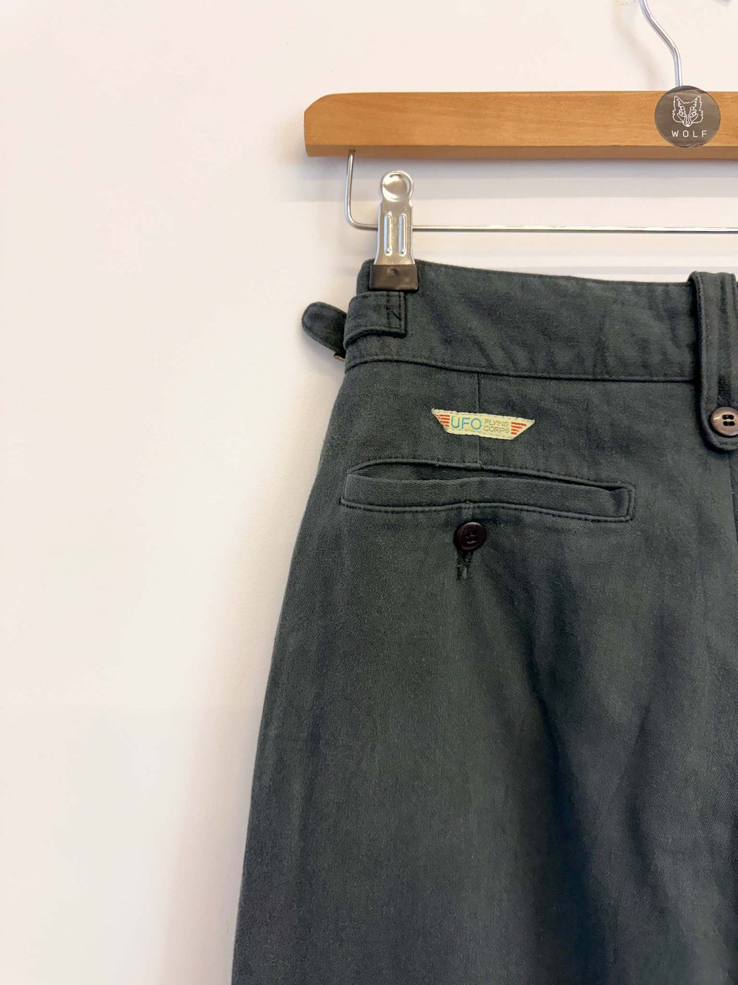 Vintage 70s High Waisted Gurkha Trousers Grey -26”