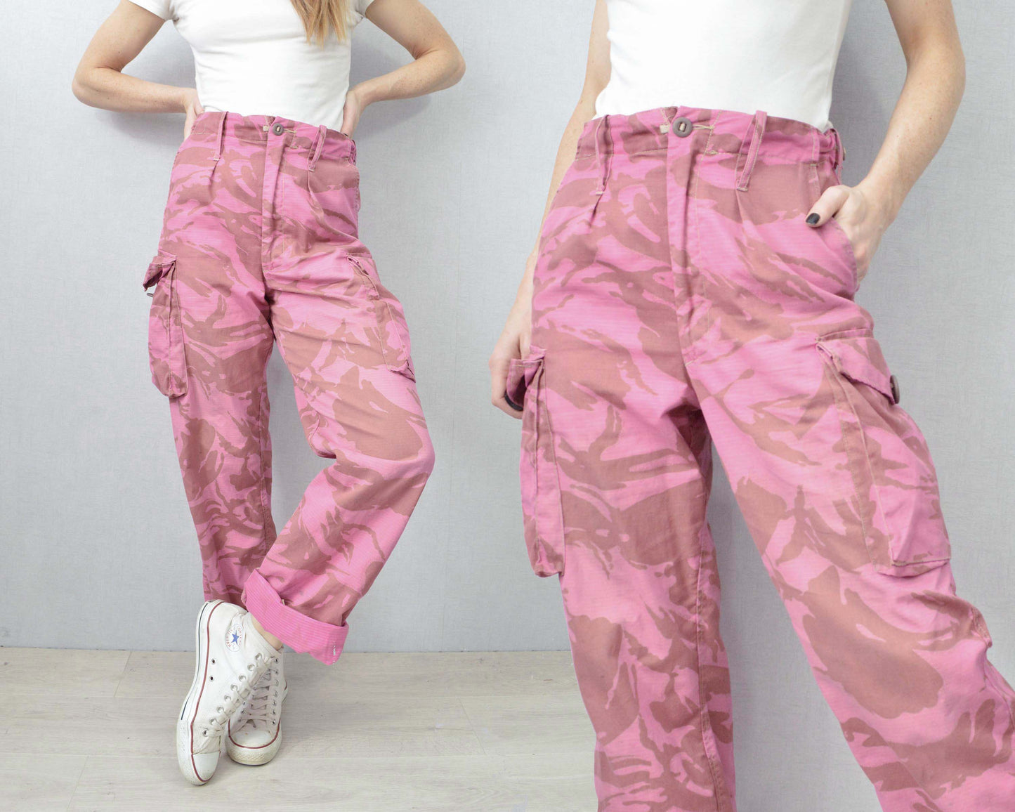 Britische Hose in Pink mit Camouflage-Muster