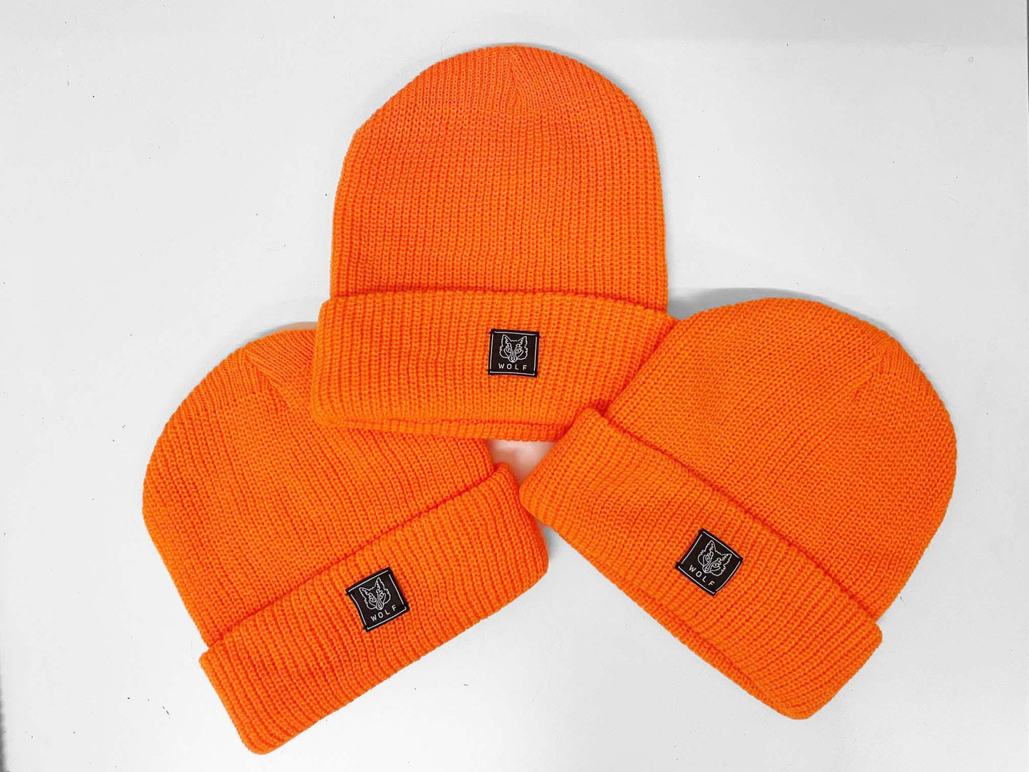 Knitted Orange Beanie Hat