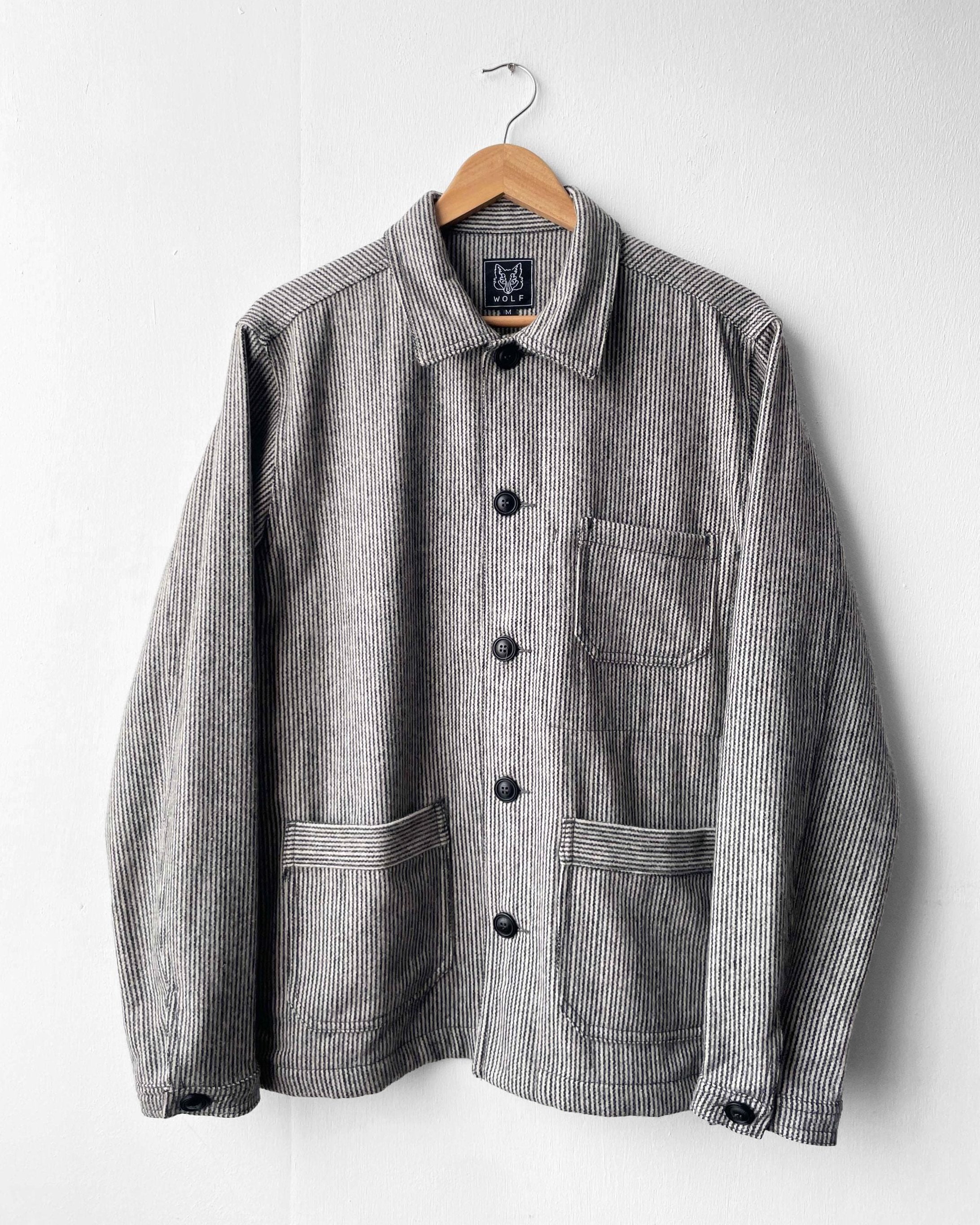 60s Wool Stripe Black & White Prison Jacket – Wolf Clothing Collective Ltd