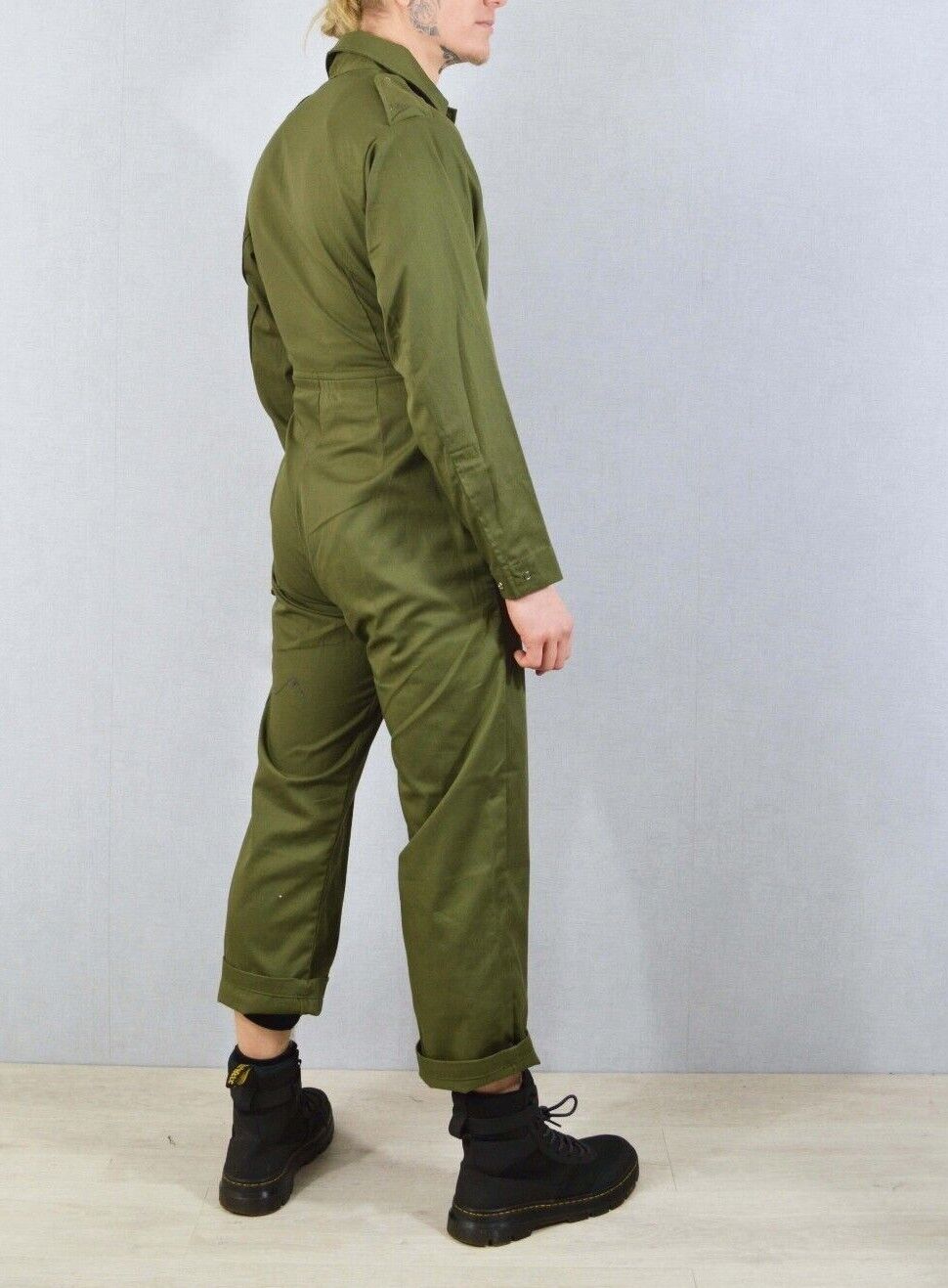 Grüner Vintage Militär-Overall, Unisex