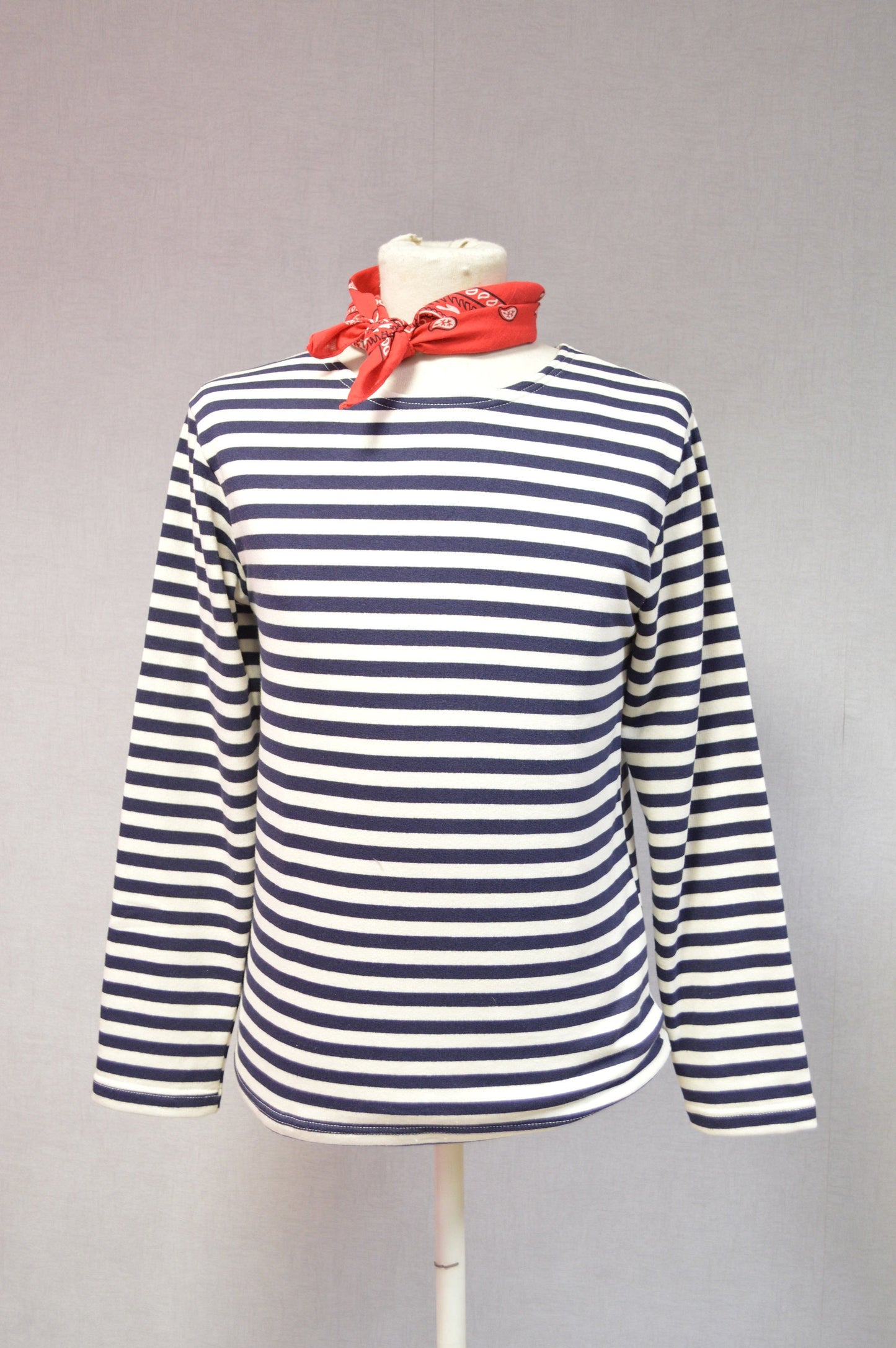 Sweatshirt mit Breton-Muster aus schwerer Baumwolle