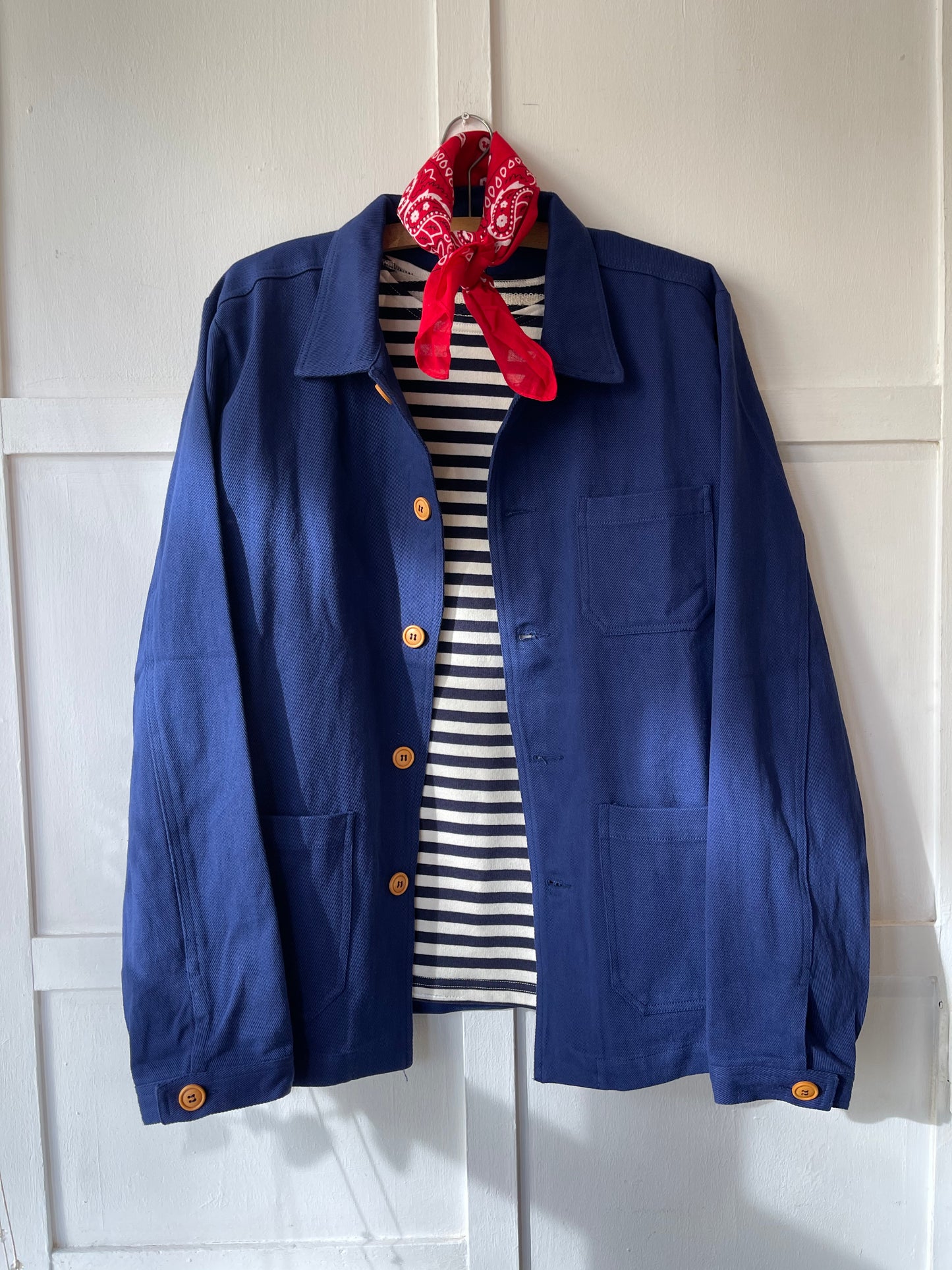 Sweatshirt mit Breton-Muster aus schwerer Baumwolle