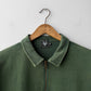 Faded Quarter Zip Sweatshirt Bottle Green Washed Cotton