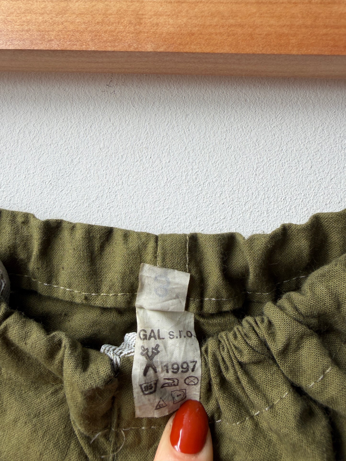 Vintage Cotton Drawstring Army Green Military Pants