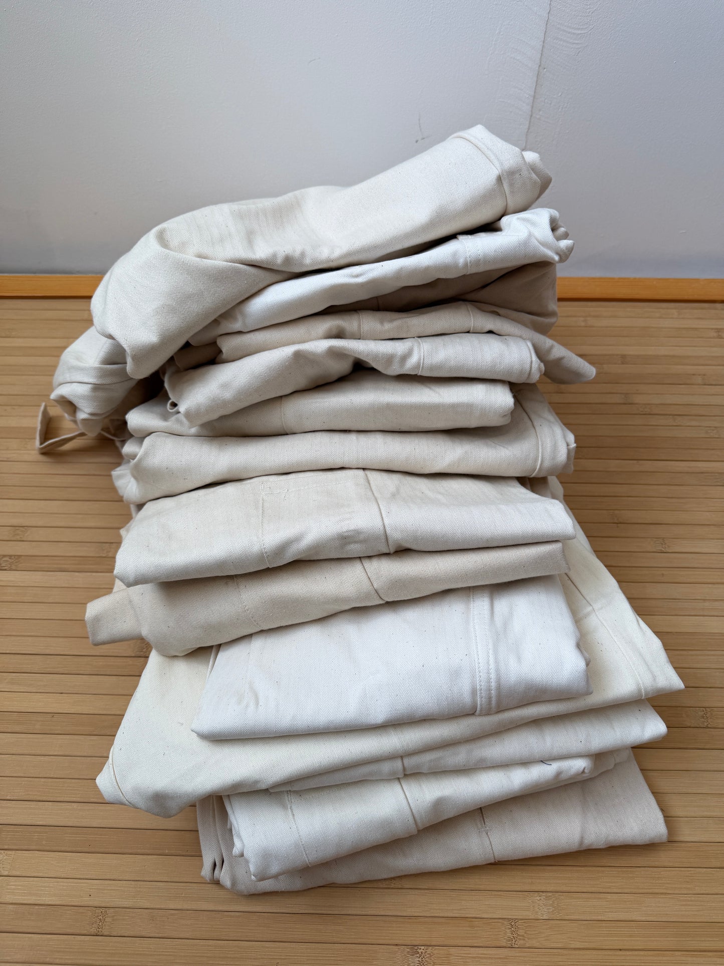 Vintage 80s Cream Herringbone German Workwear Pants