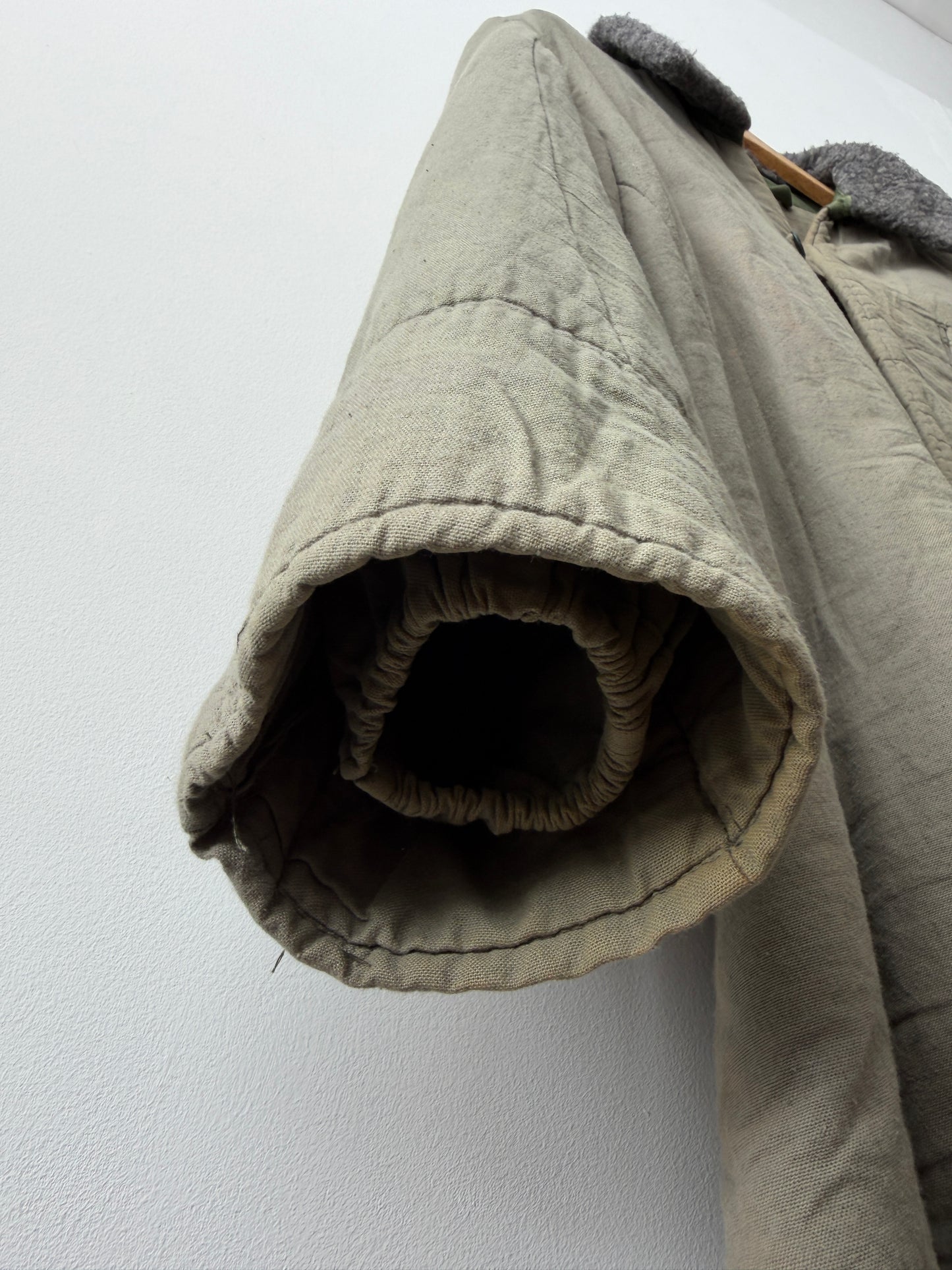 Vintage Cotton 1960s Parka Liner Khaki