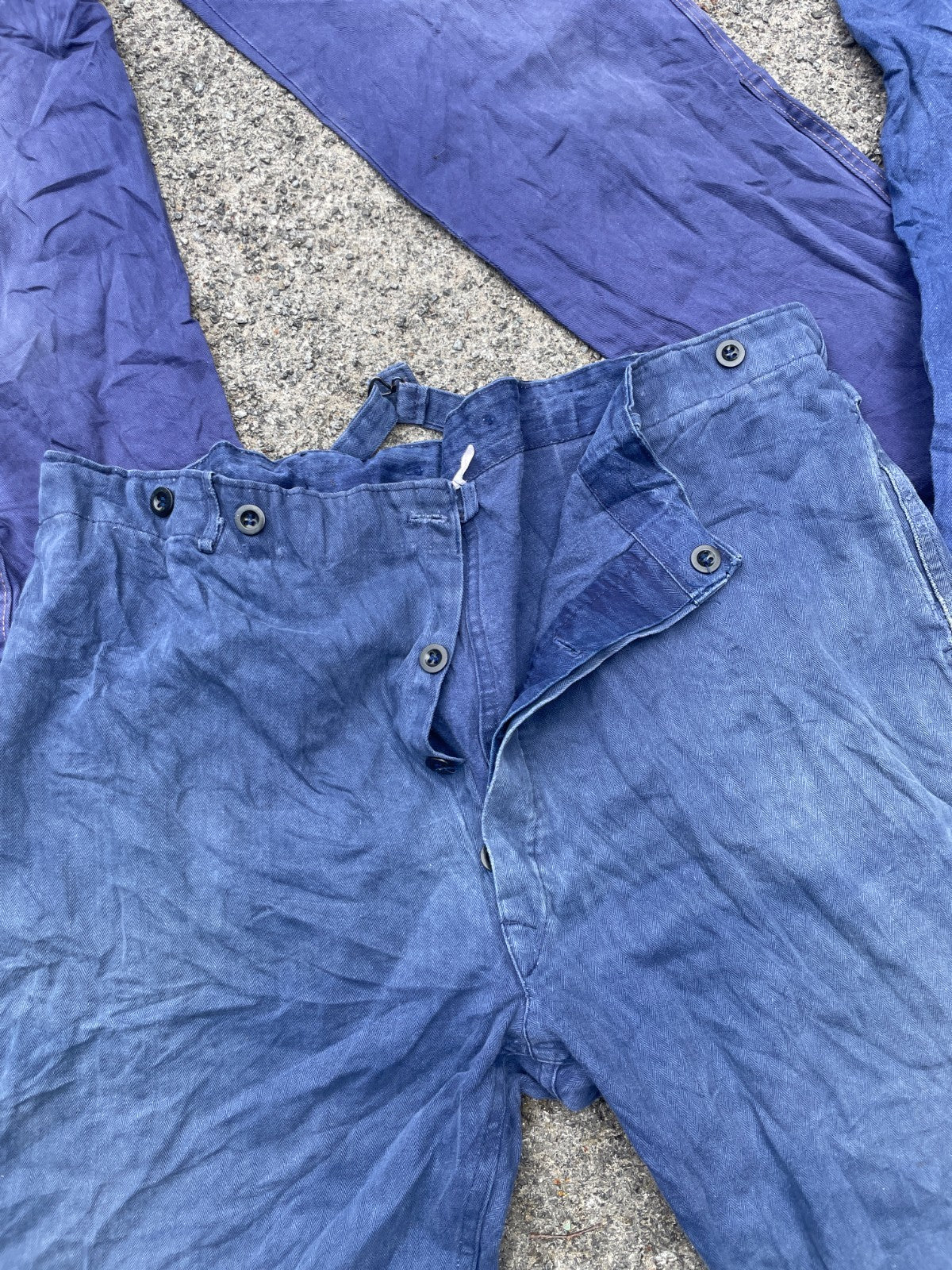 4 x French Workwear Trousers x European Distressed Chore Pants - Wholesale Job Lot