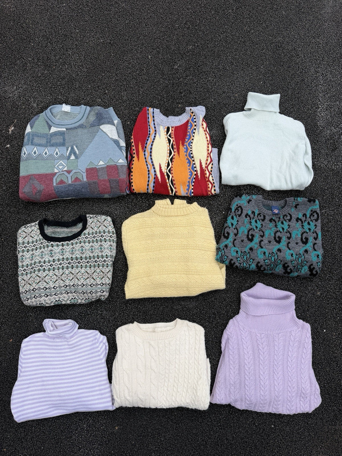 9 Jumpers Clothing Bundle Vintage Knitwear Wholesale Job Lot