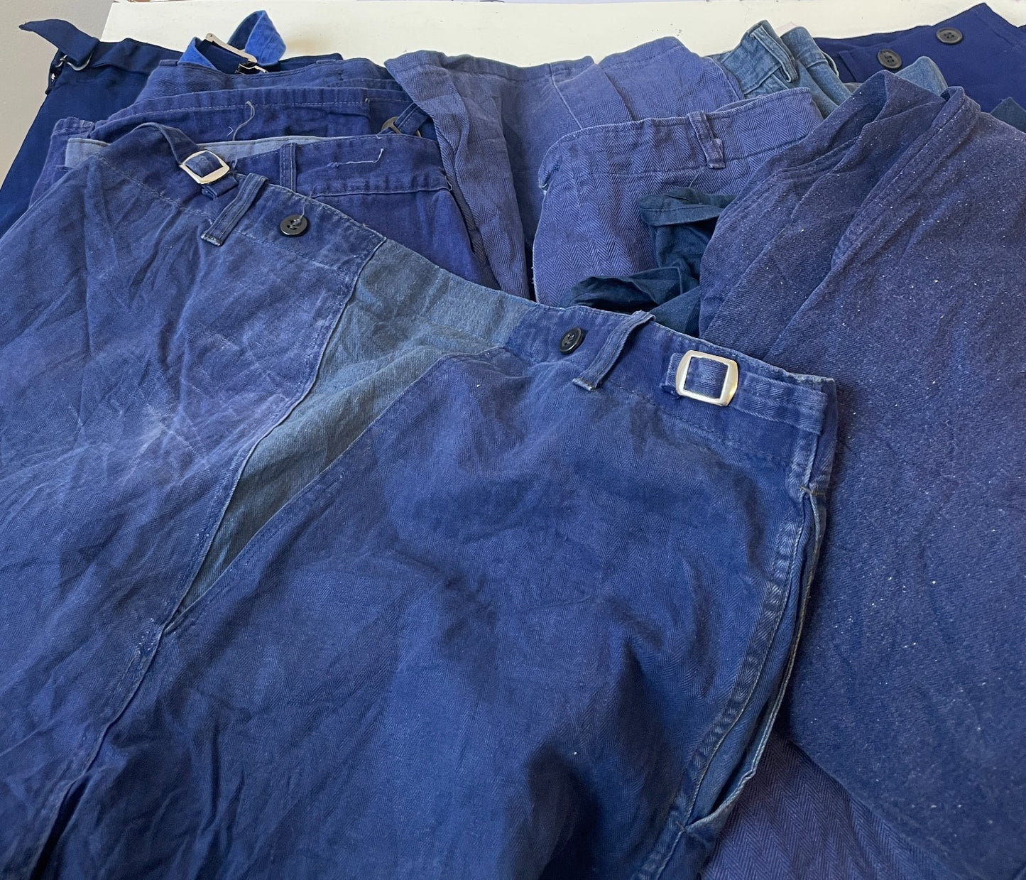 4 x French Workwear Trousers x European Distressed Chore Pants - Wholesale Job Lot