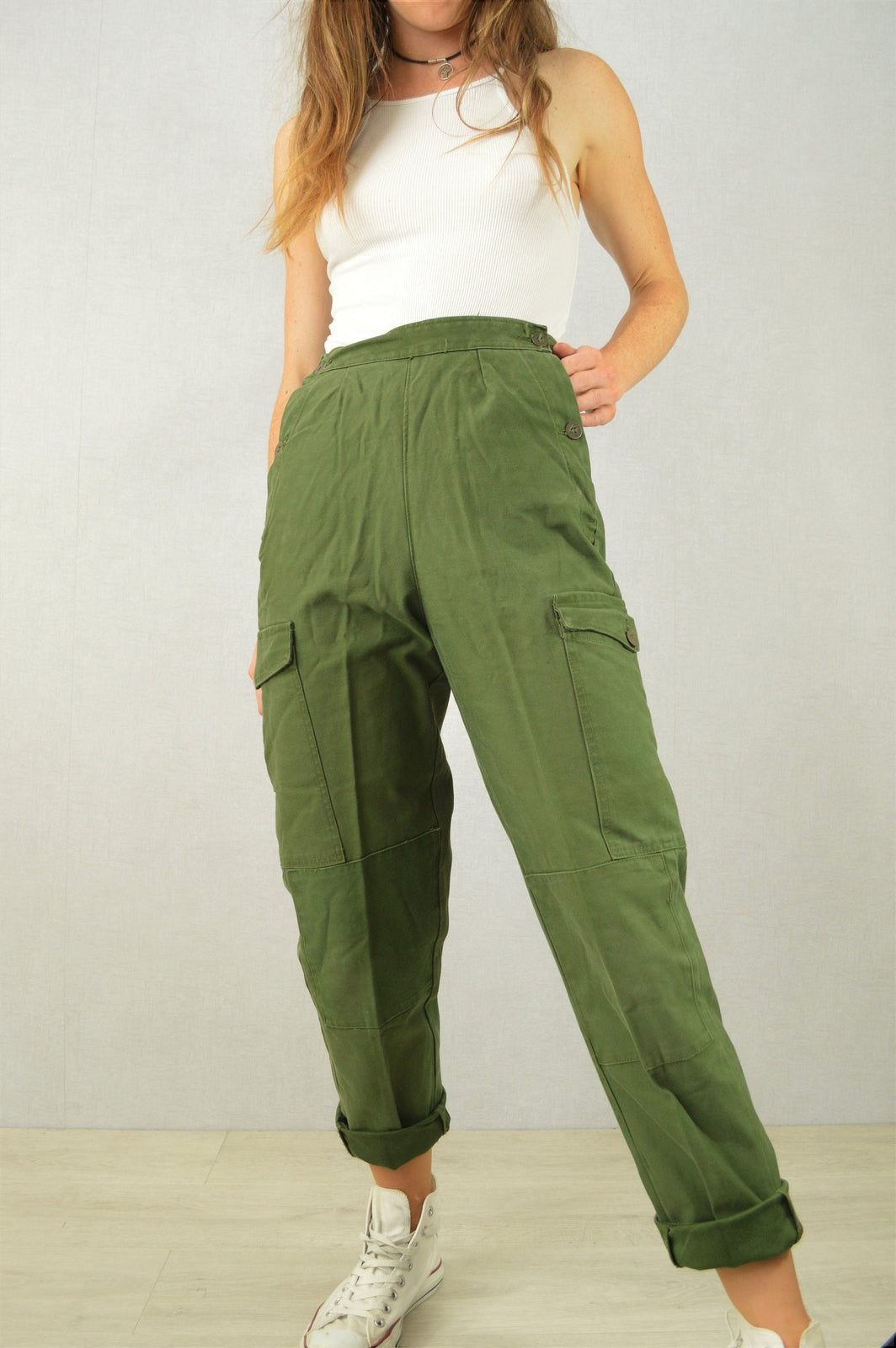 5 x Vintage Army Cargo Trousers - High Waist Swedish - Wholesale Job Lot