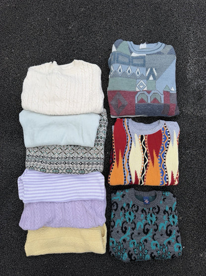 9 Jumpers Clothing Bundle Vintage Knitwear Wholesale Job Lot