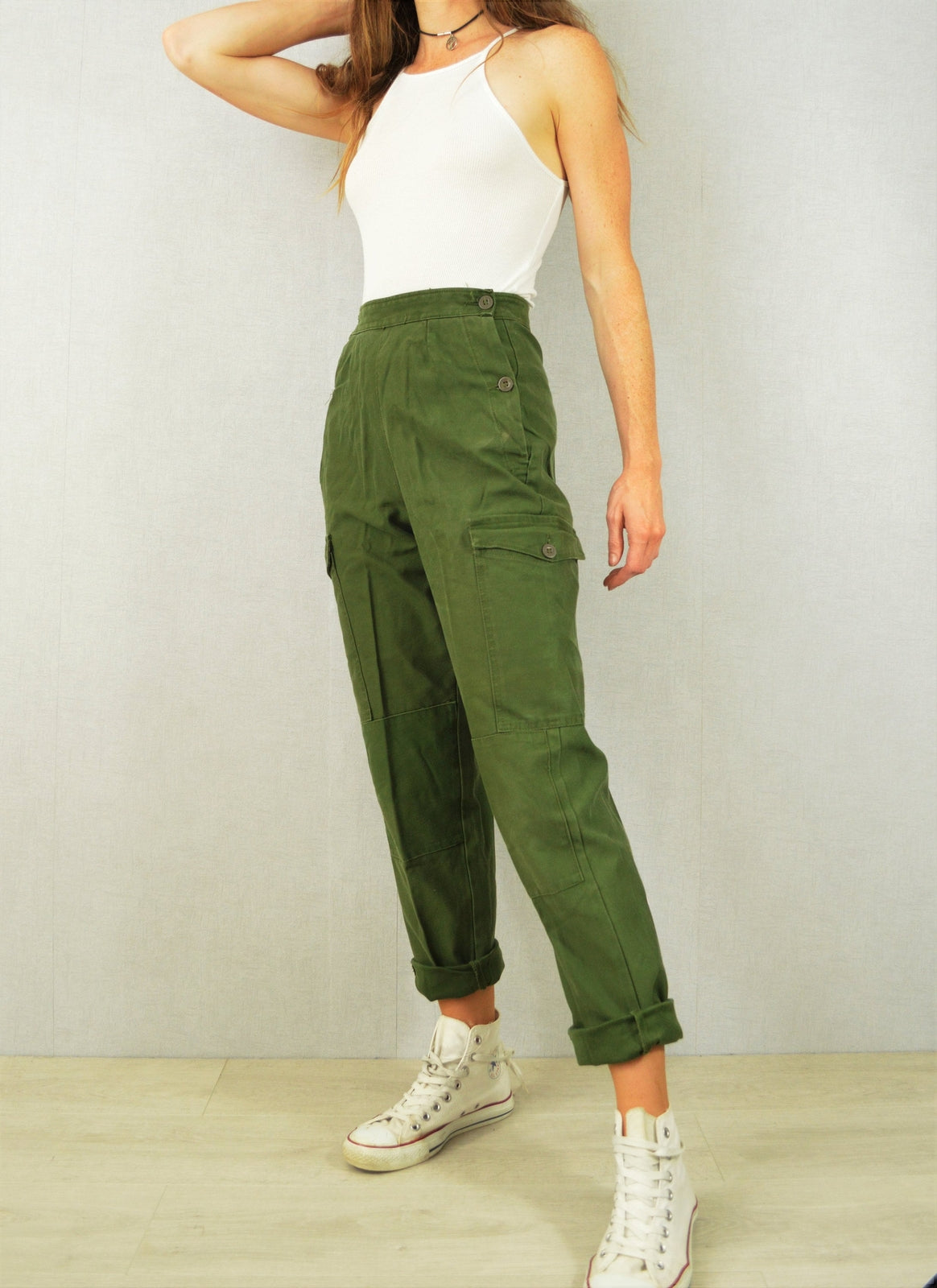 5 x Vintage Army Cargo Trousers - High Waist Swedish - Wholesale Job Lot