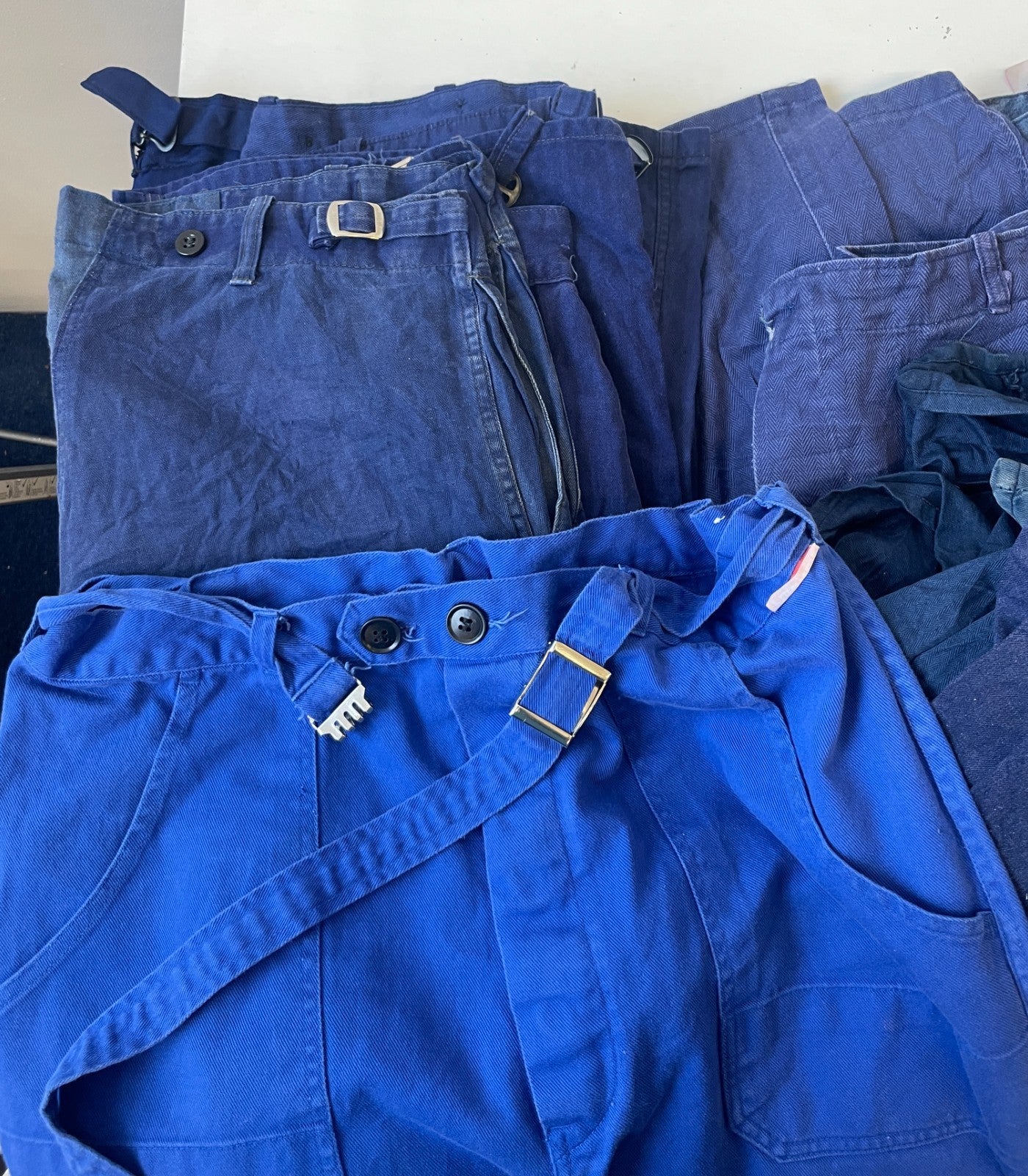 4 x French Workwear Trousers x European Distressed Chore Pants - Wholesale Job Lot