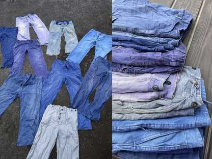 4 x French Workwear Trousers x European Distressed Chore Pants - Wholesale Job Lot