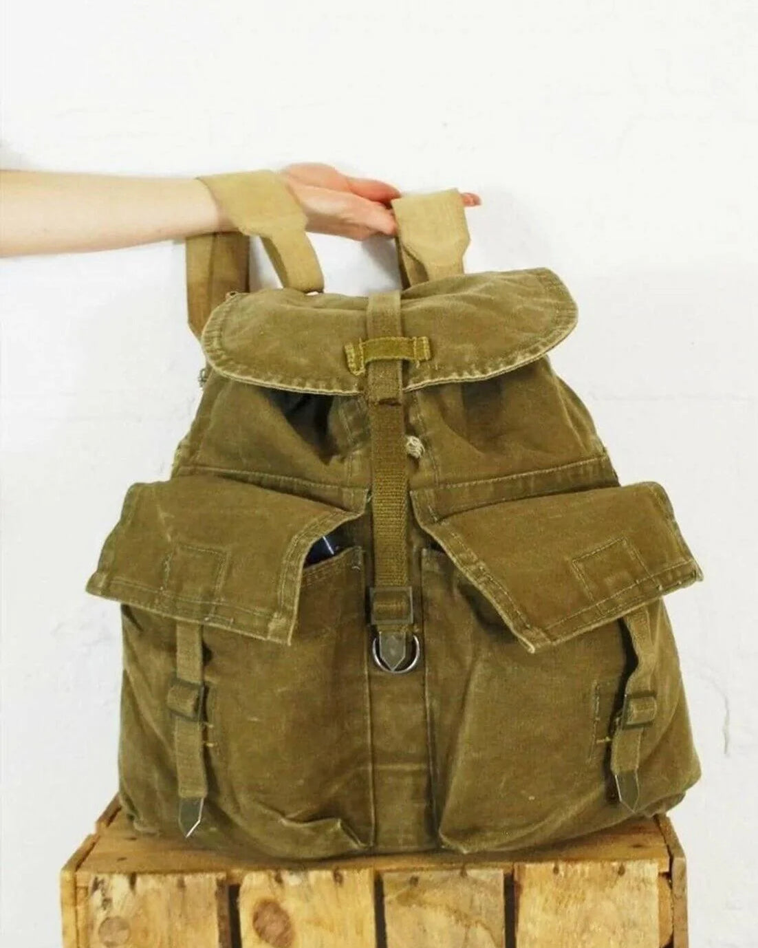 Vintage 60er Jahre Canvas Rucksack 