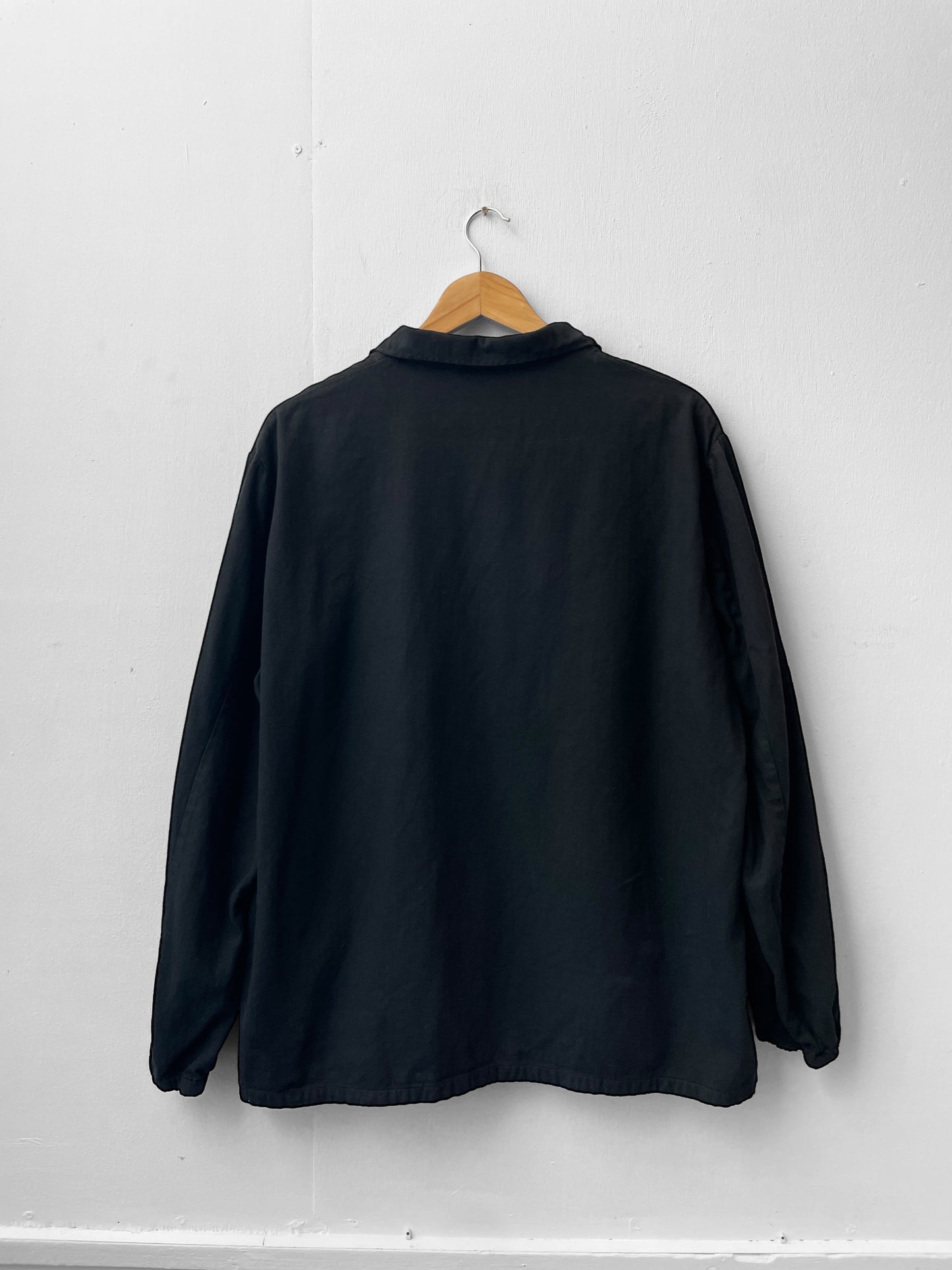 Vintage Cotton Herringbone Smock Black