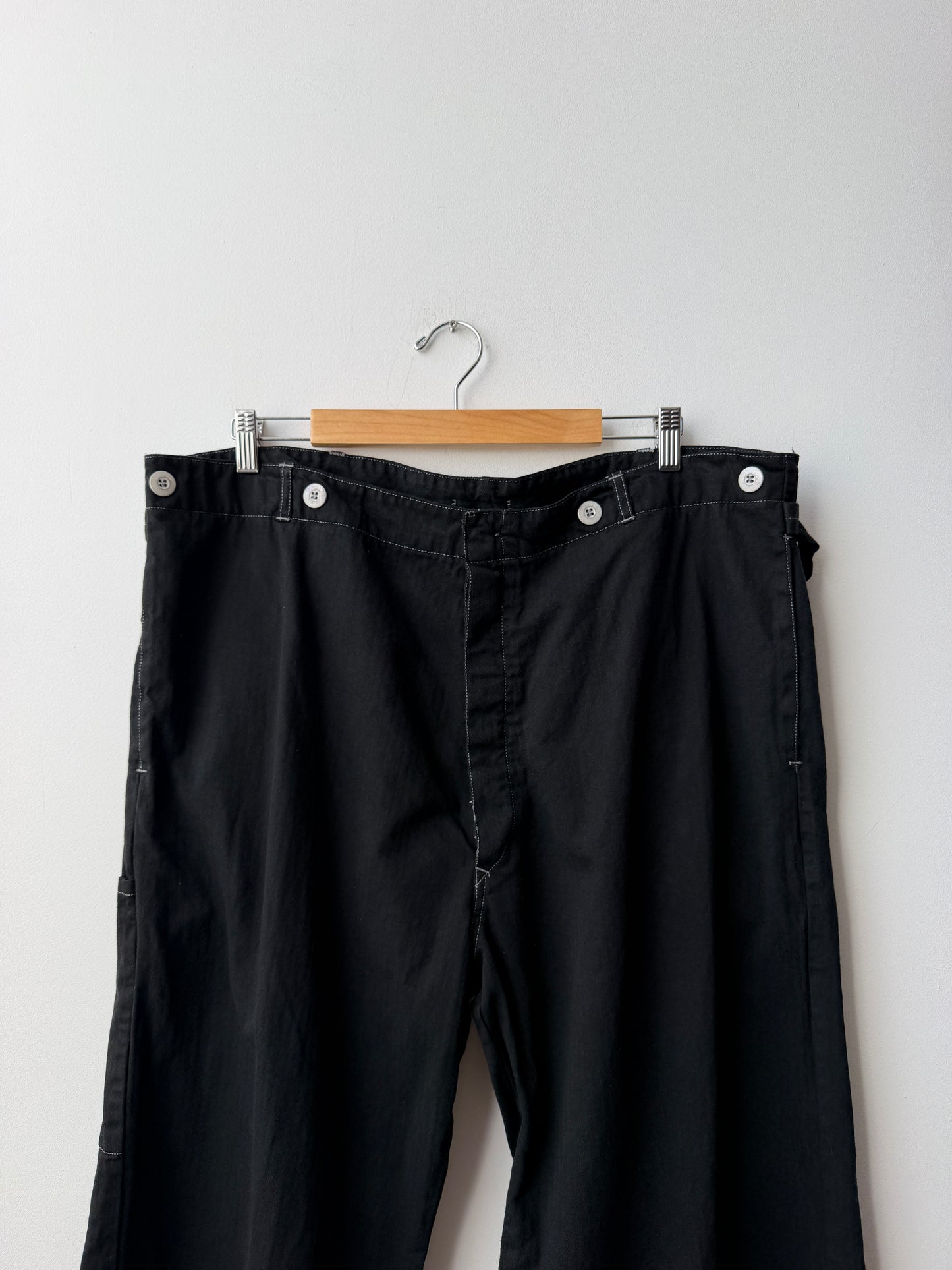 Vintage 80s Black Herringbone Czech Workwear Pants
