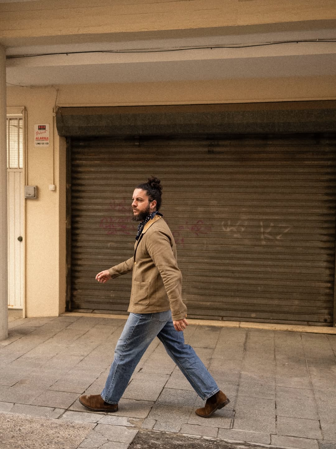 Chaqueta de trabajo de sarga de algodón francesa de pana
