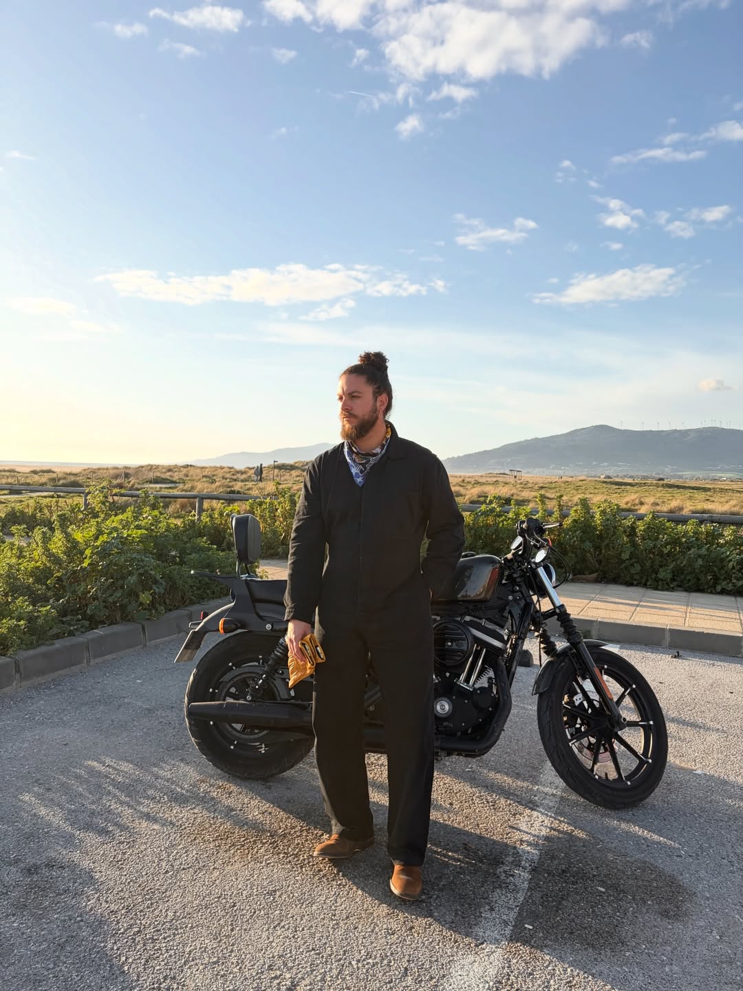 Black French Workwear Jumpsuit Coveralls Herringbone