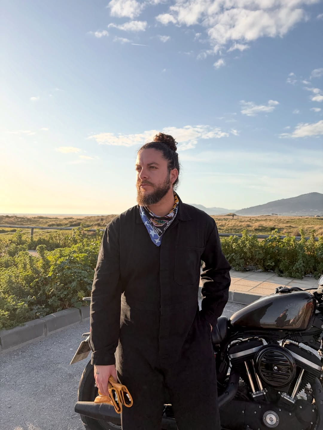 Black French Workwear Jumpsuit Coveralls Herringbone