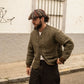Vintage 70s Military Jacket Cotton Quilted V-Neck Liner