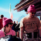 Knitted Fuchsia Pink Beanie Hat Recycled
