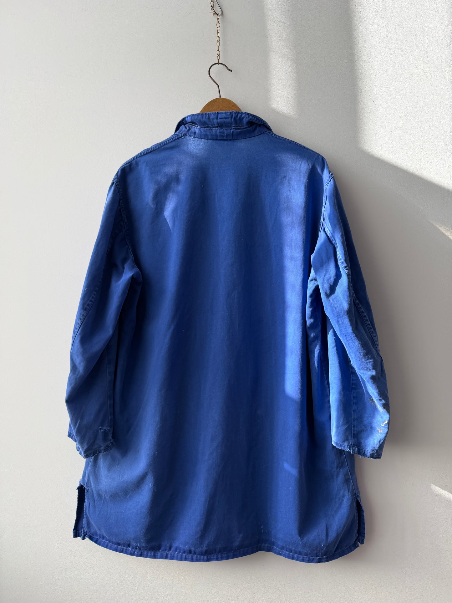 Vintage Repaired Blue Duster Workwear Coat