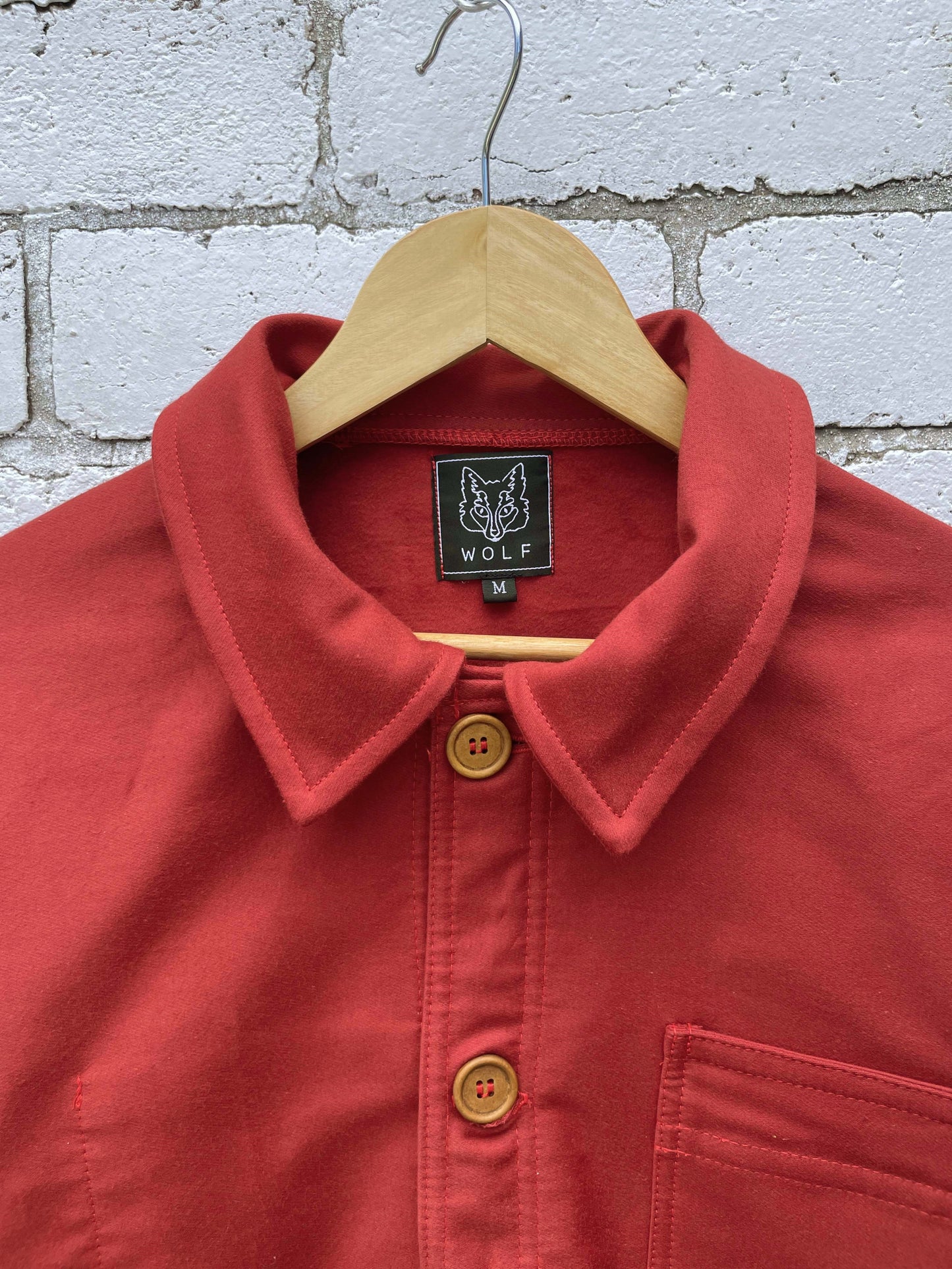 French Chore Jacket Moleskin Berry Red