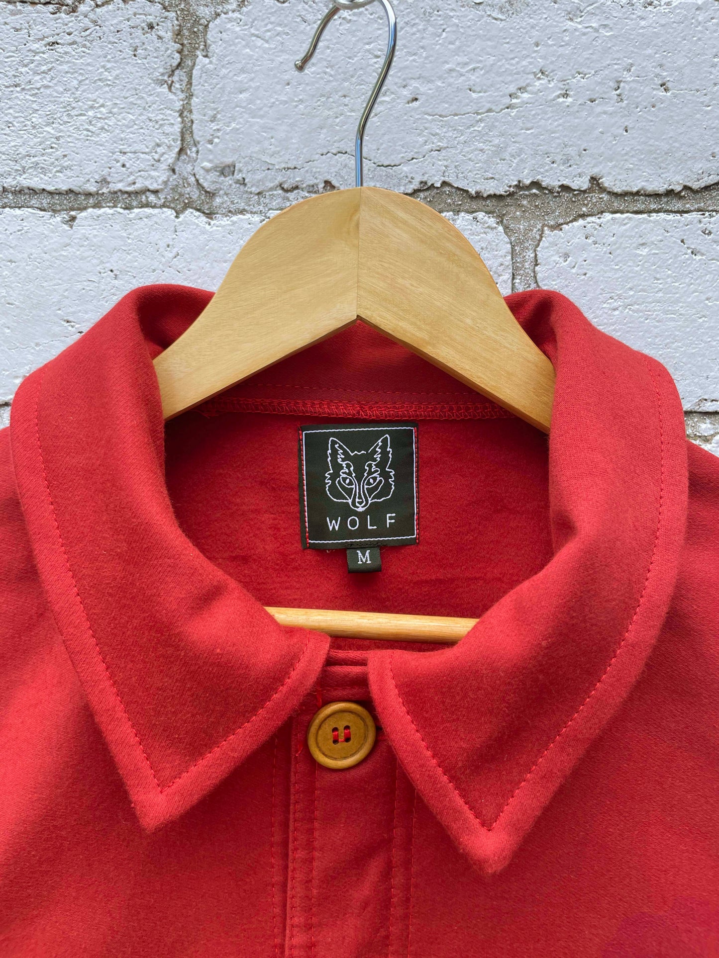 French Chore Jacket Moleskin Berry Red