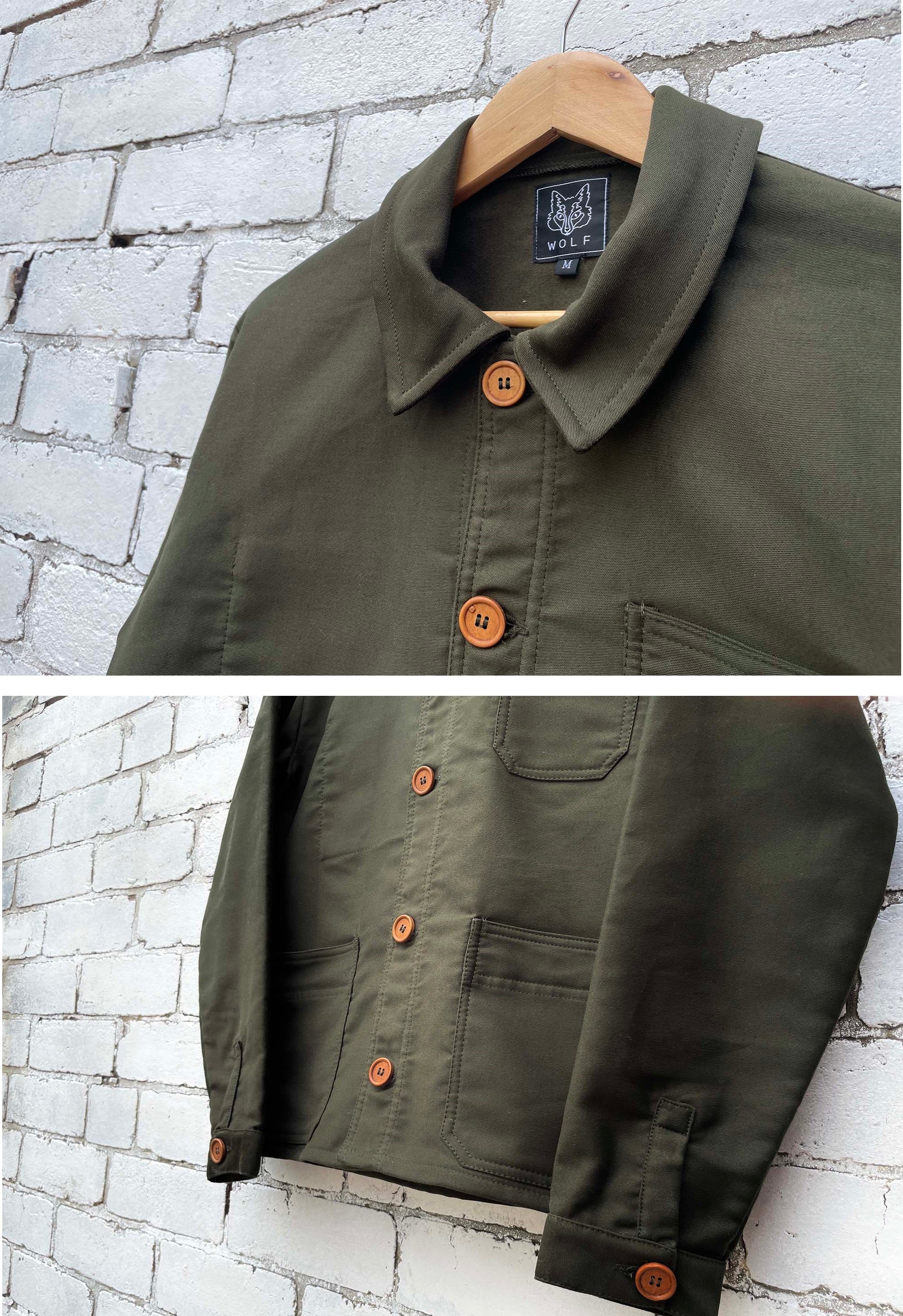 French Chore Jacket Moleskin Racing Green – Wolf Clothing