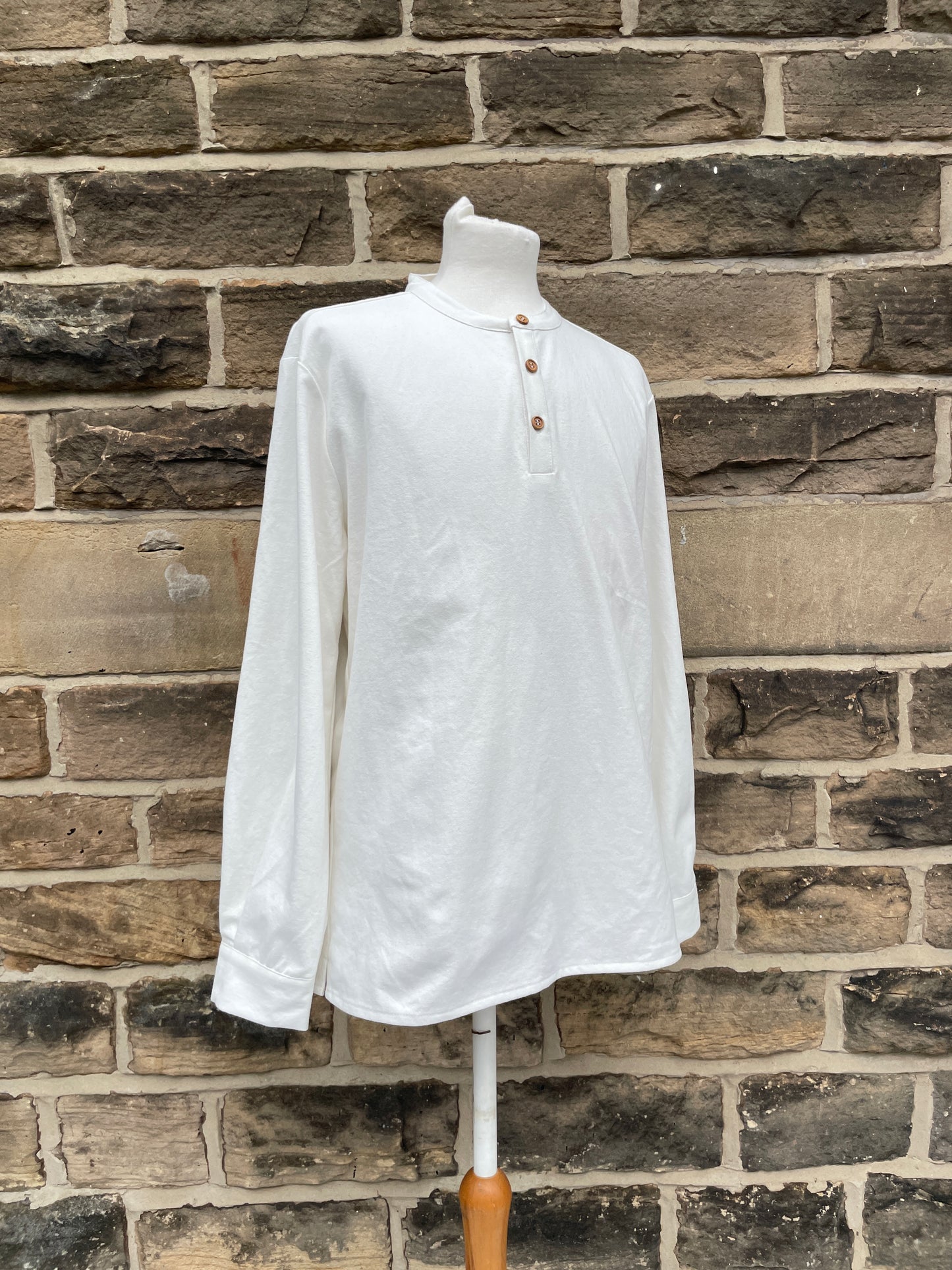 Organic Collarless Grandad Smock Shirt