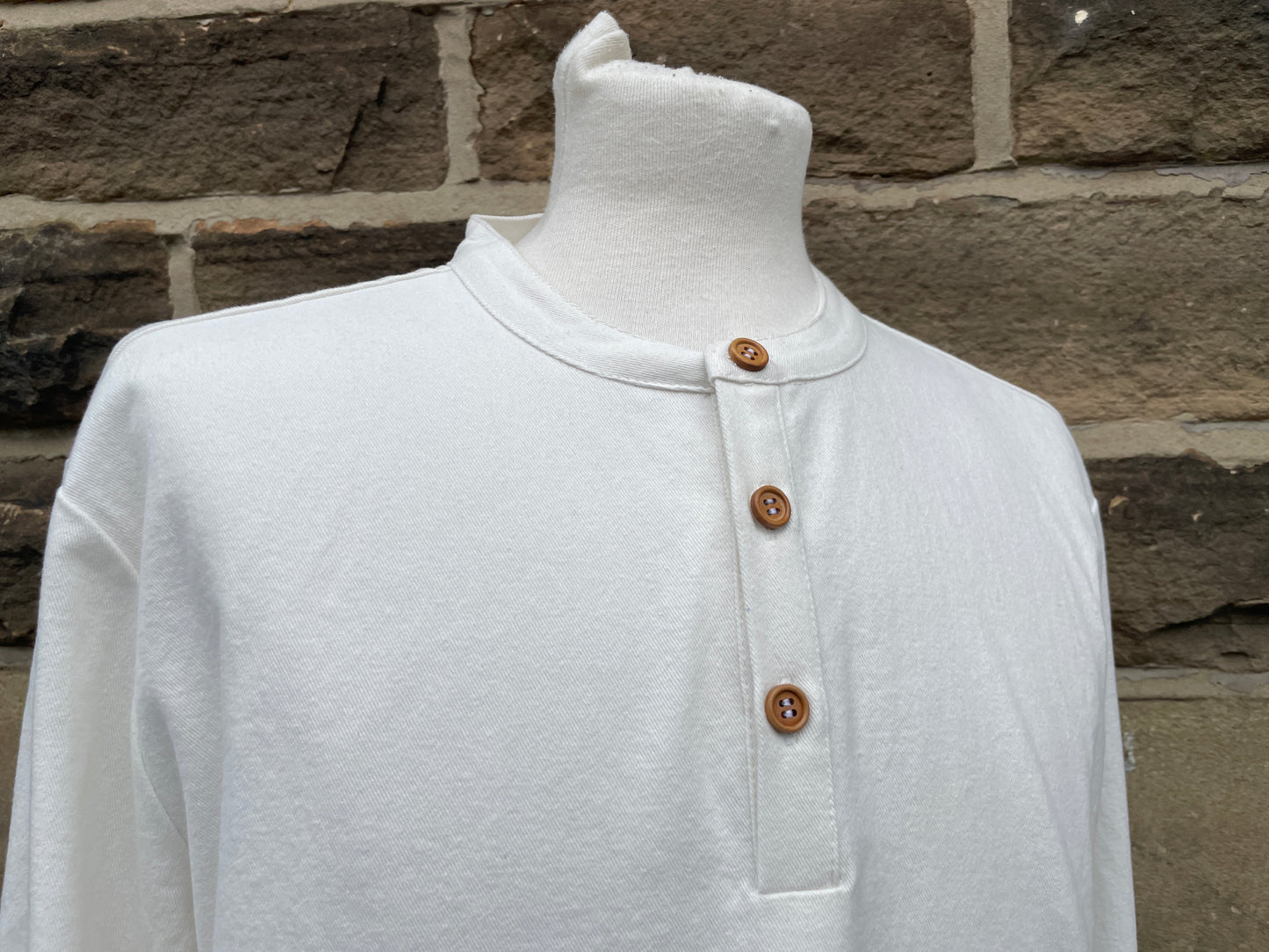 Organic Collarless Grandad Smock Shirt