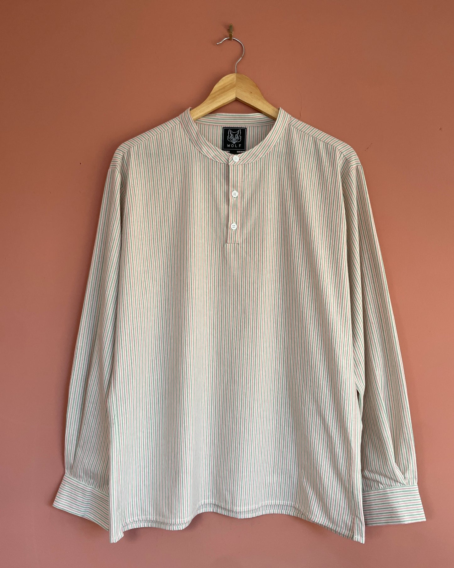 Rhubarb Collarless Grandad Shirt Smock