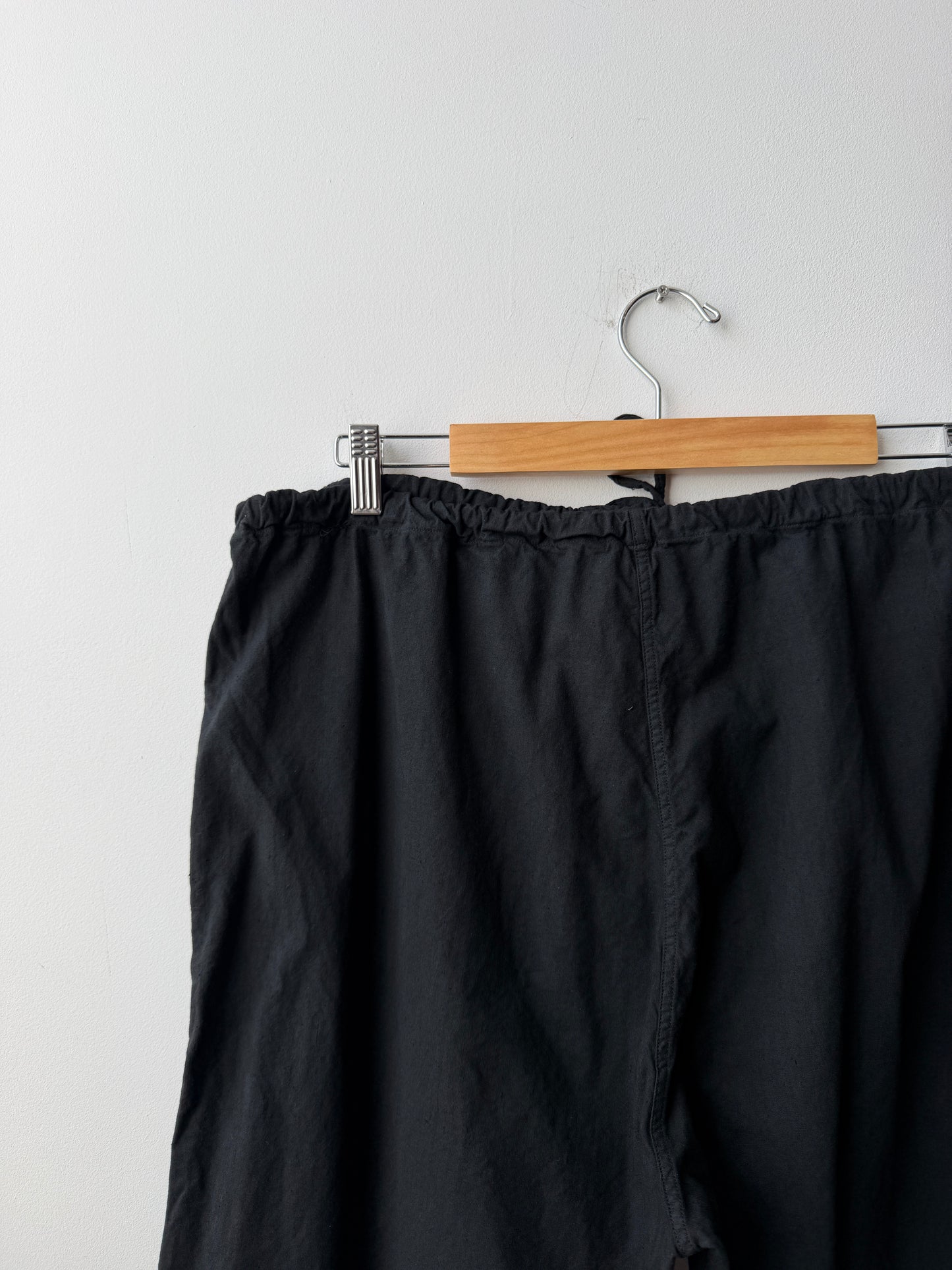 Vintage Cotton Drawstring Black Military Pants Reworked