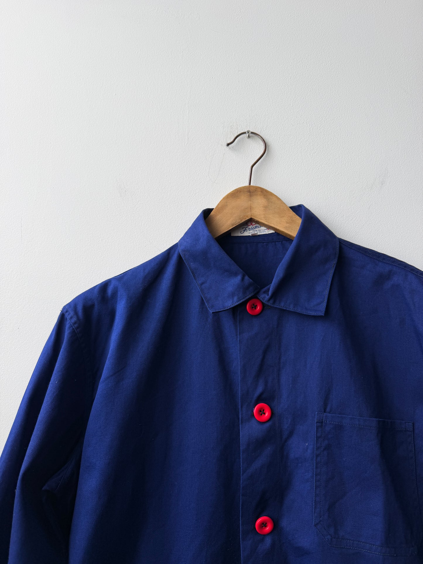 Cherry Red Buttoned Vintage Chore Jacket