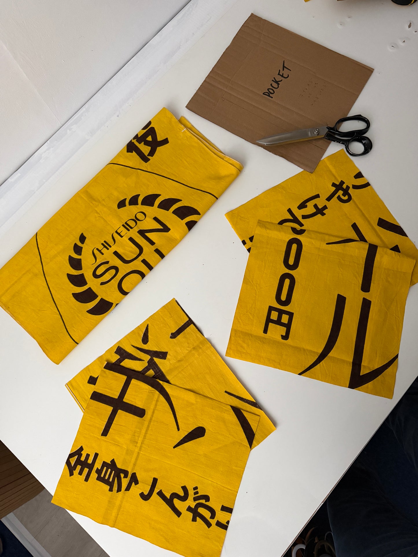 Vintage Black Liner Reworked Japanese Yellow Pockets
